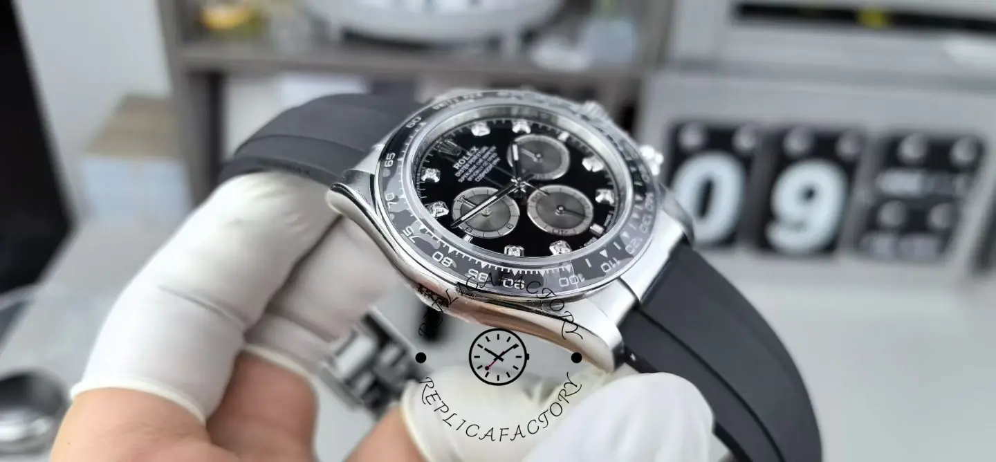 Rolex Cosmograph Daytona White Gold 126519LN 0004 Bright Black Steel Diamond