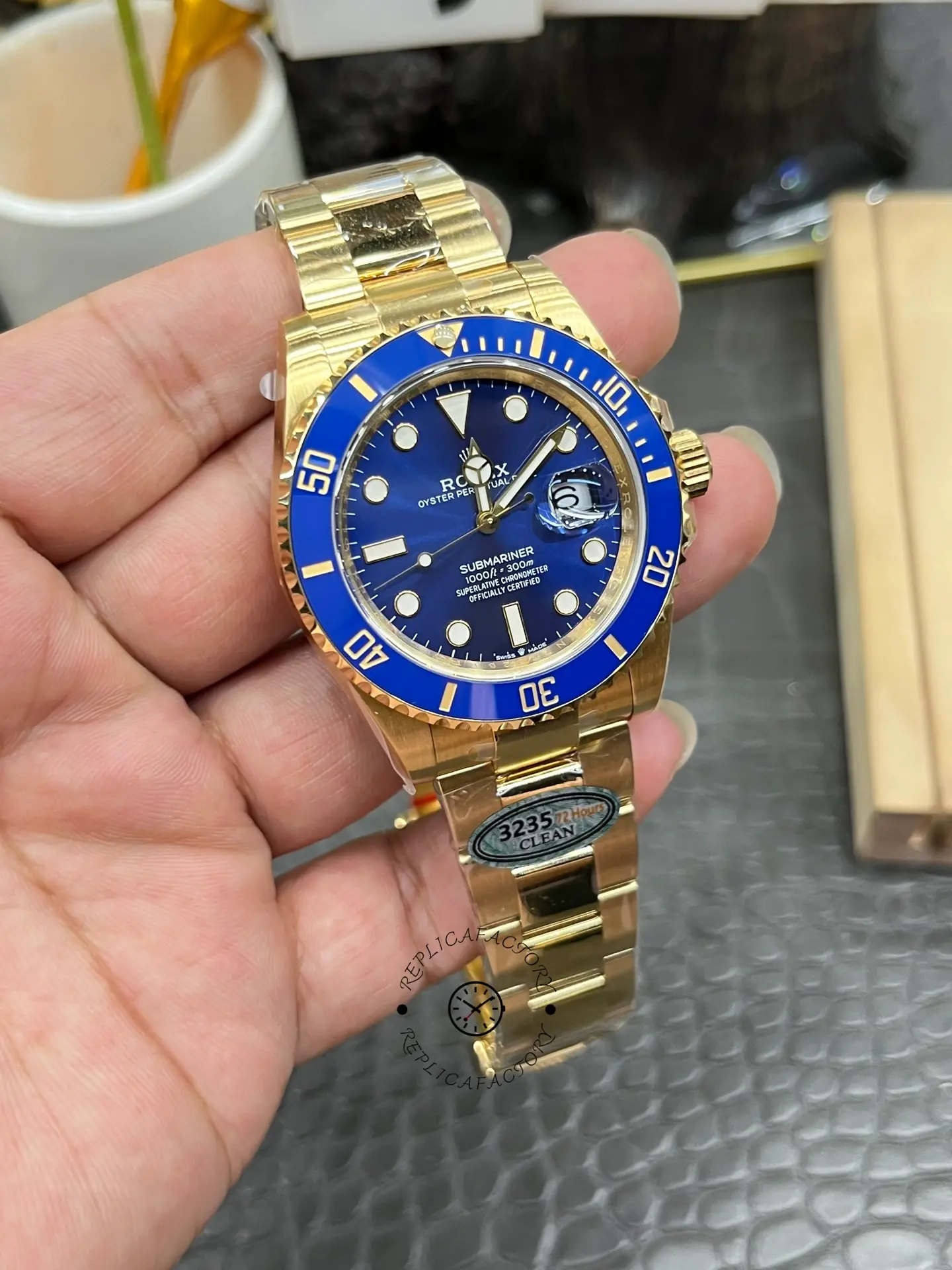 Rolex Submariner 126618LB Yellow Gold Blue Dial 41mm Mens Replica Watch