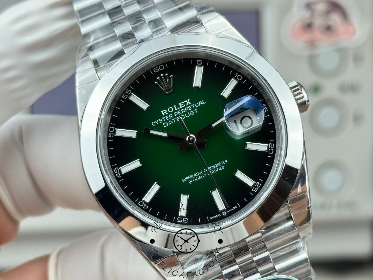 1:1 Rolex Datejust 126300-0026 41 Green Ombre Jubilee Replica