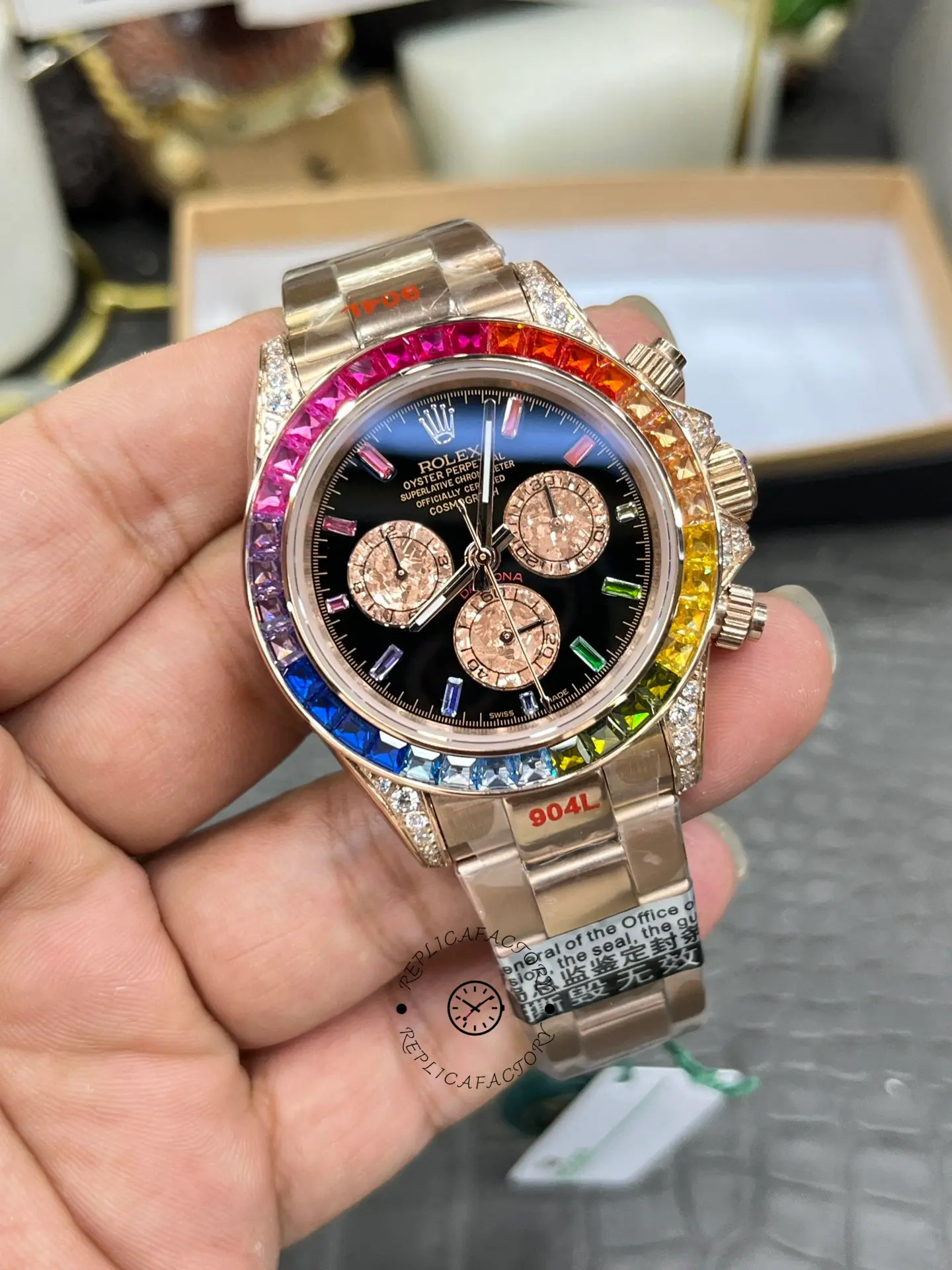 Rolex Cosmograph Daytona 40mm Black Sapphire Rainbow Dial 116595RBOW