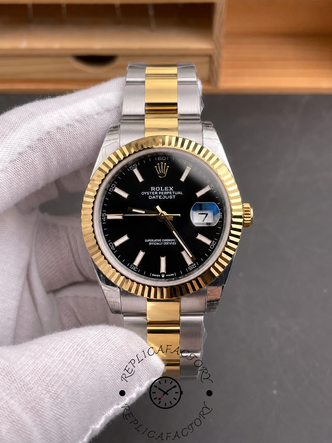 Rolex Datejust 41 Black Dial Fluted Bezel 126333 0013 Men's Watch