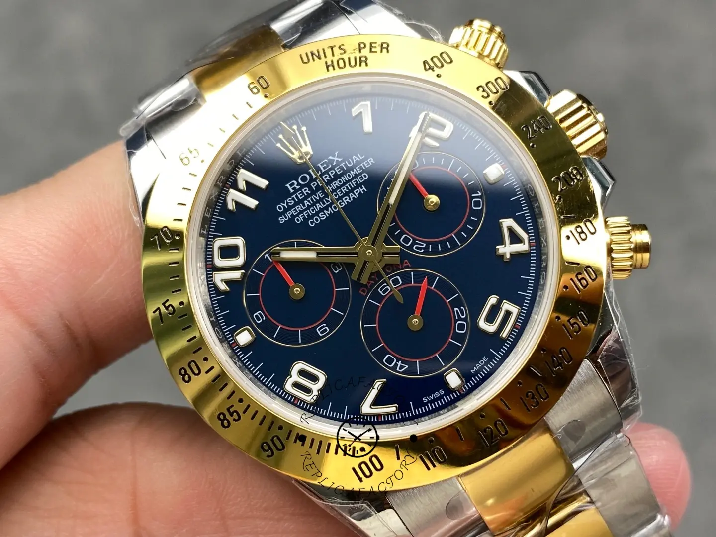 Rolex Daytona 116523 Steel Yellow Gold Blue Racing Dial 40mm Mens Replica Watch