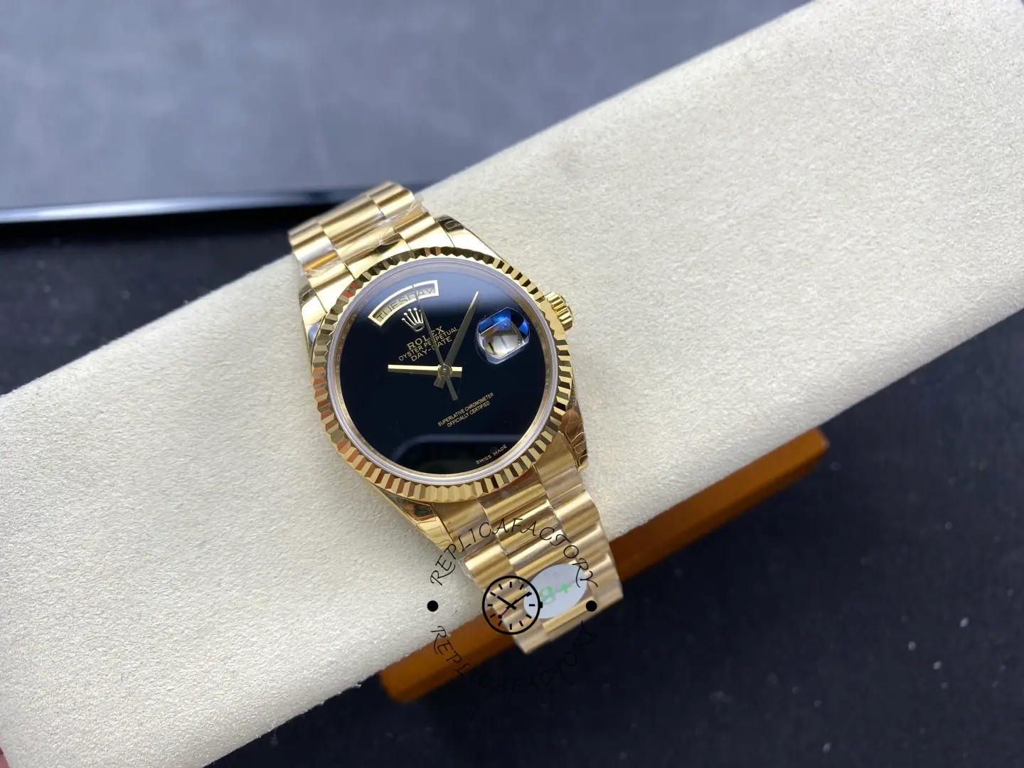 Rolex Day-Date 18038 36mm President Men's Onyx Dial Watch 1:1 Clone