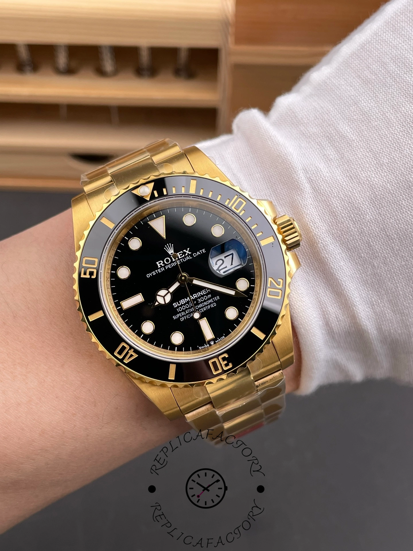 Rolex Submariner 126618LN Yellow Gold Black Dial 41mm Mens Replica Watch