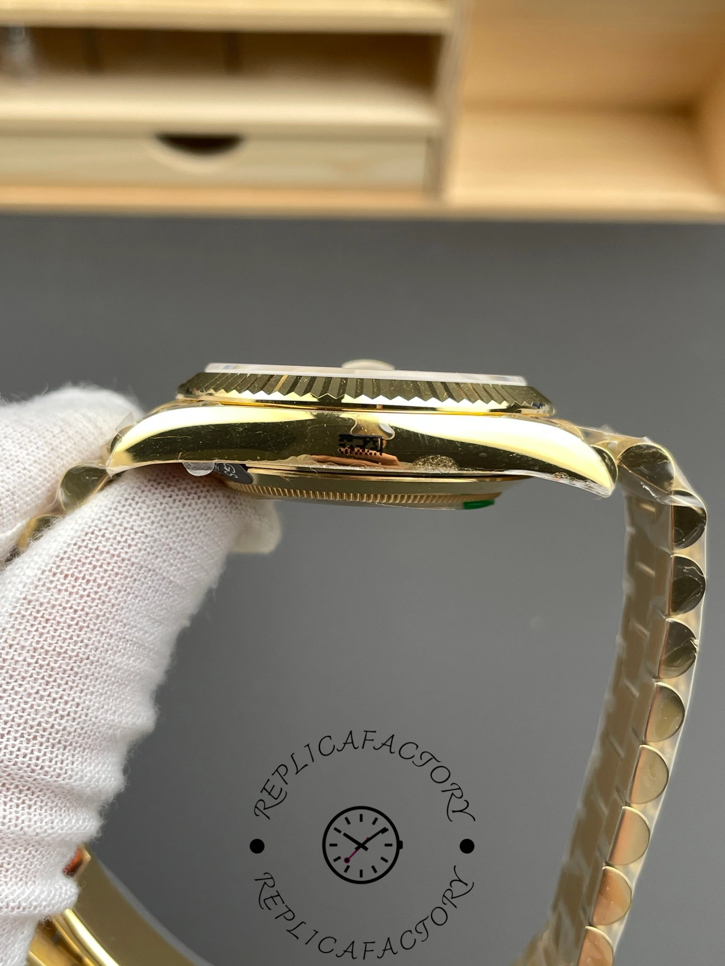 Rolex Day-Date 128238 Fluted Bezel White Roman Dial 36MM Replica Watch
