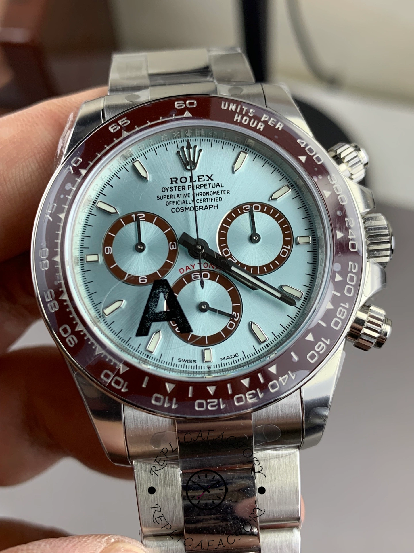 Rolex Platinum Cosmograph Daytona Ice Blue Index Dial Oyster Bracelet 126506 0001