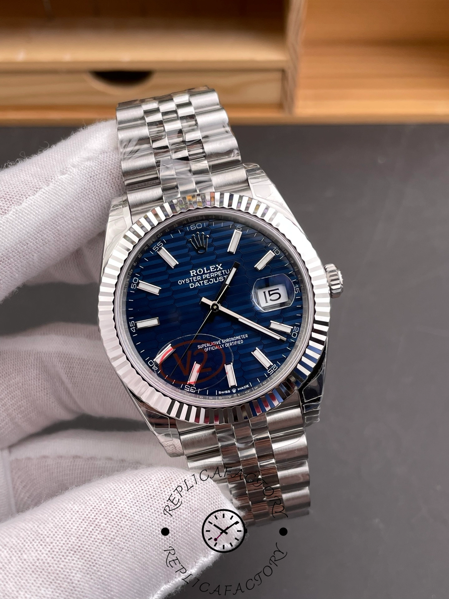 Rolex Datejust 41mm Stainless Steel 126334 Blue Index Jubilee Men's Watch