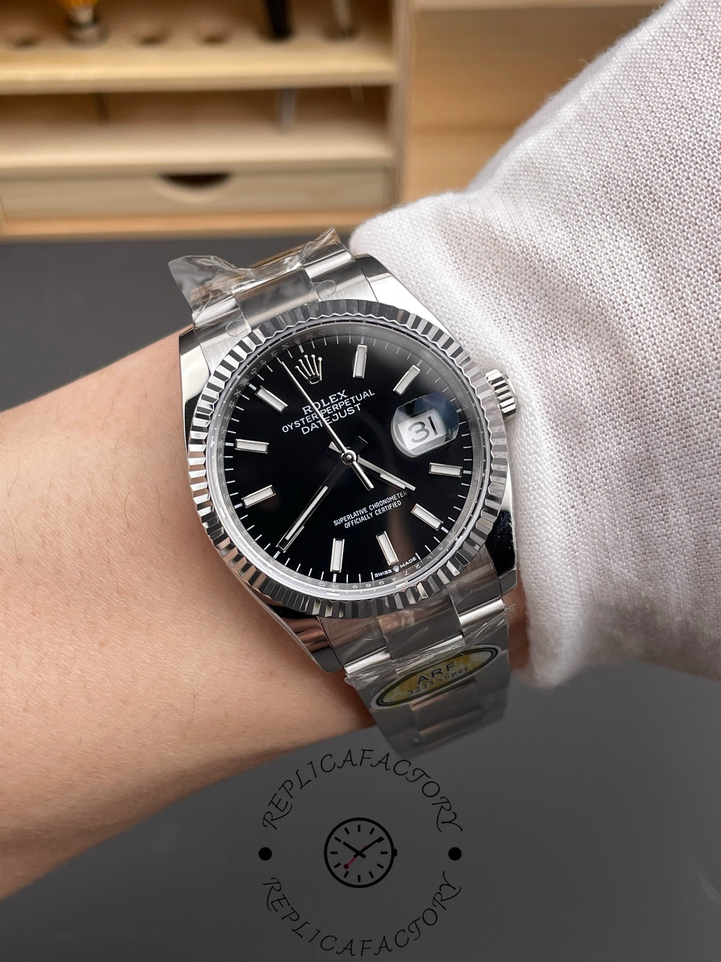 Rolex Datejust 36 Steel & White Gold Black Dial M126234-0016