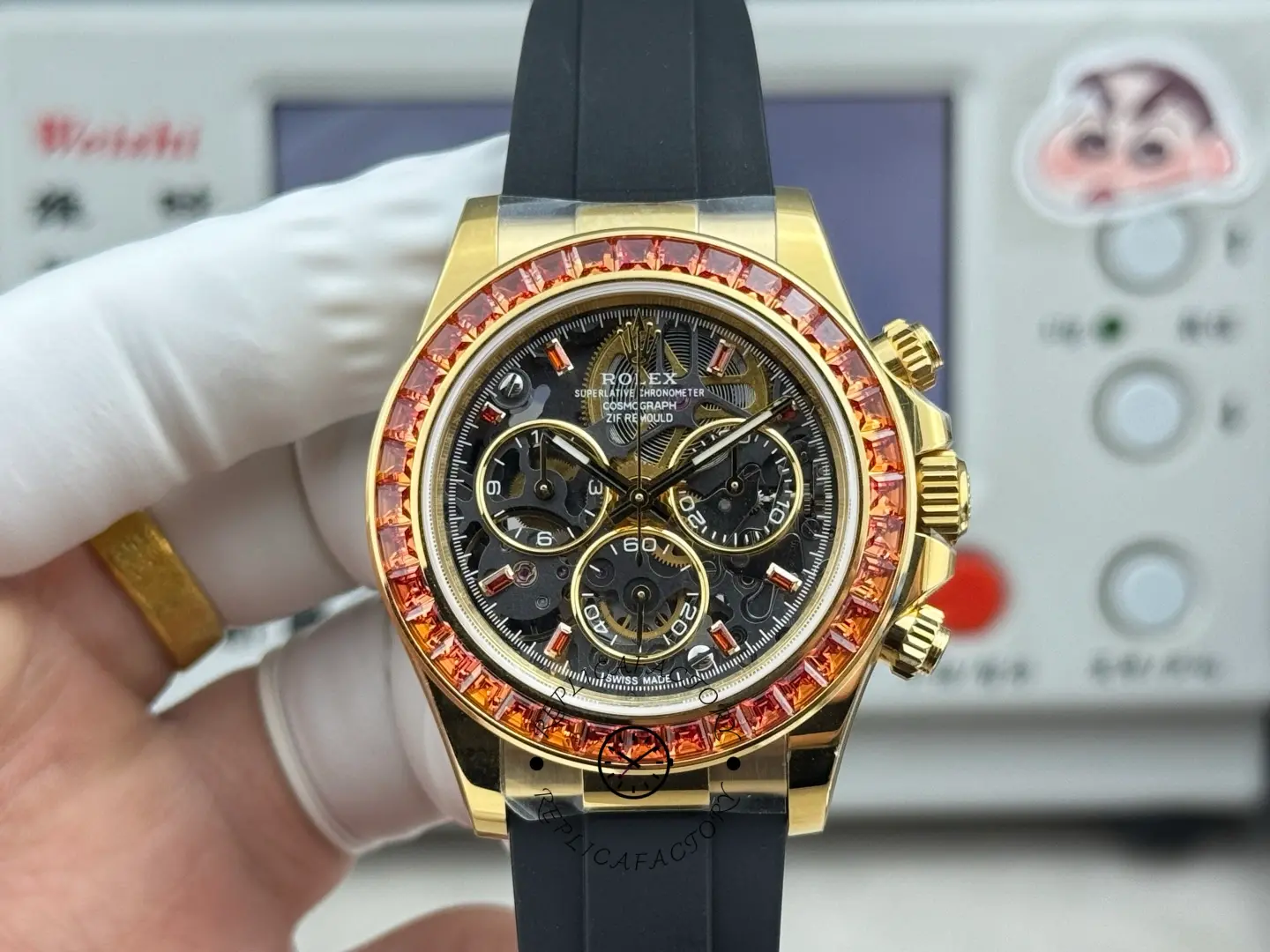 1:1 Clone Rolex Daytona Cosmograph Sapphire Bezel 116588SACO Skeleton Dial