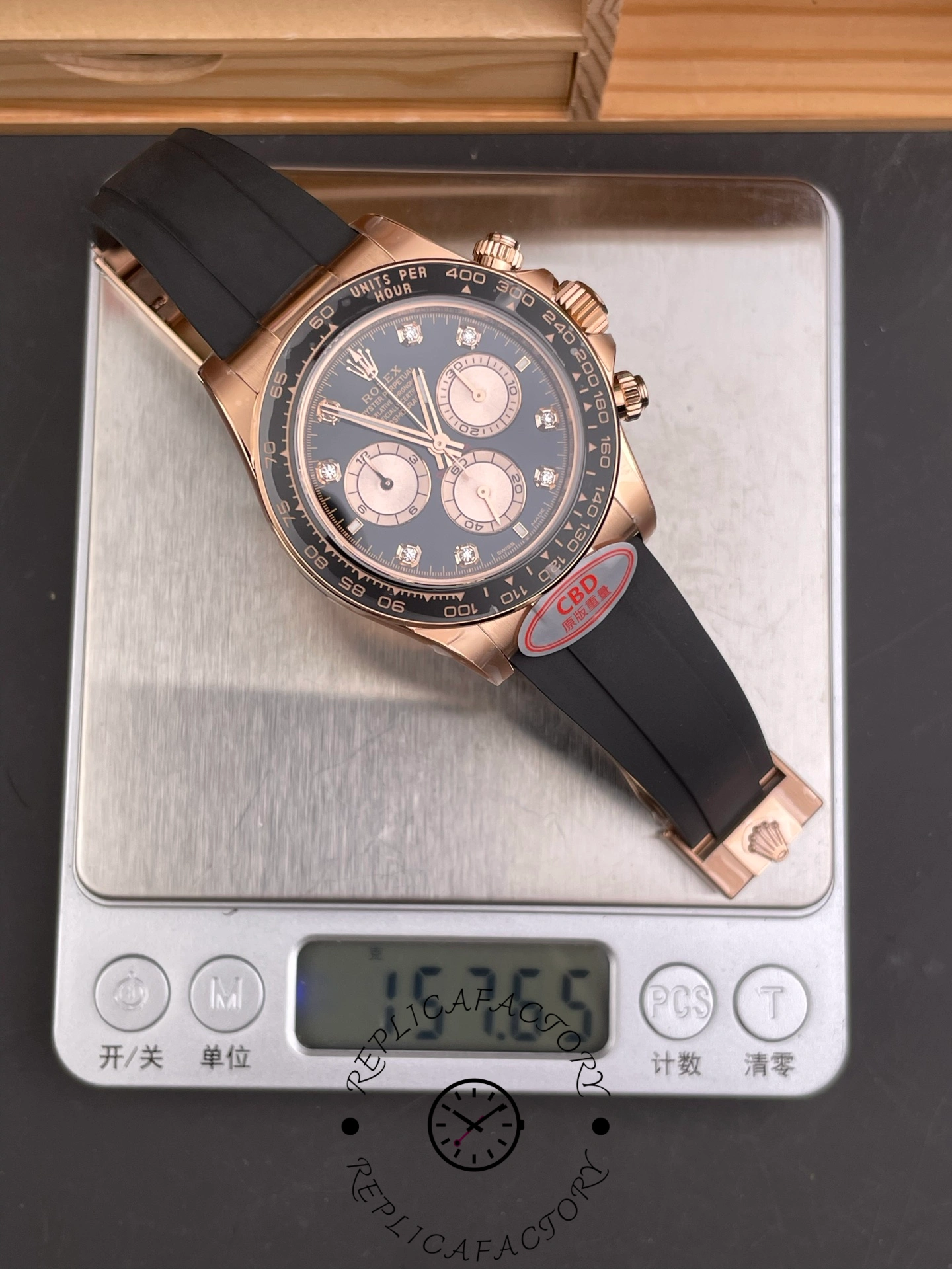Rolex Daytona Everose Rubber 126515LN 0004 Black Dial Diamond Watch