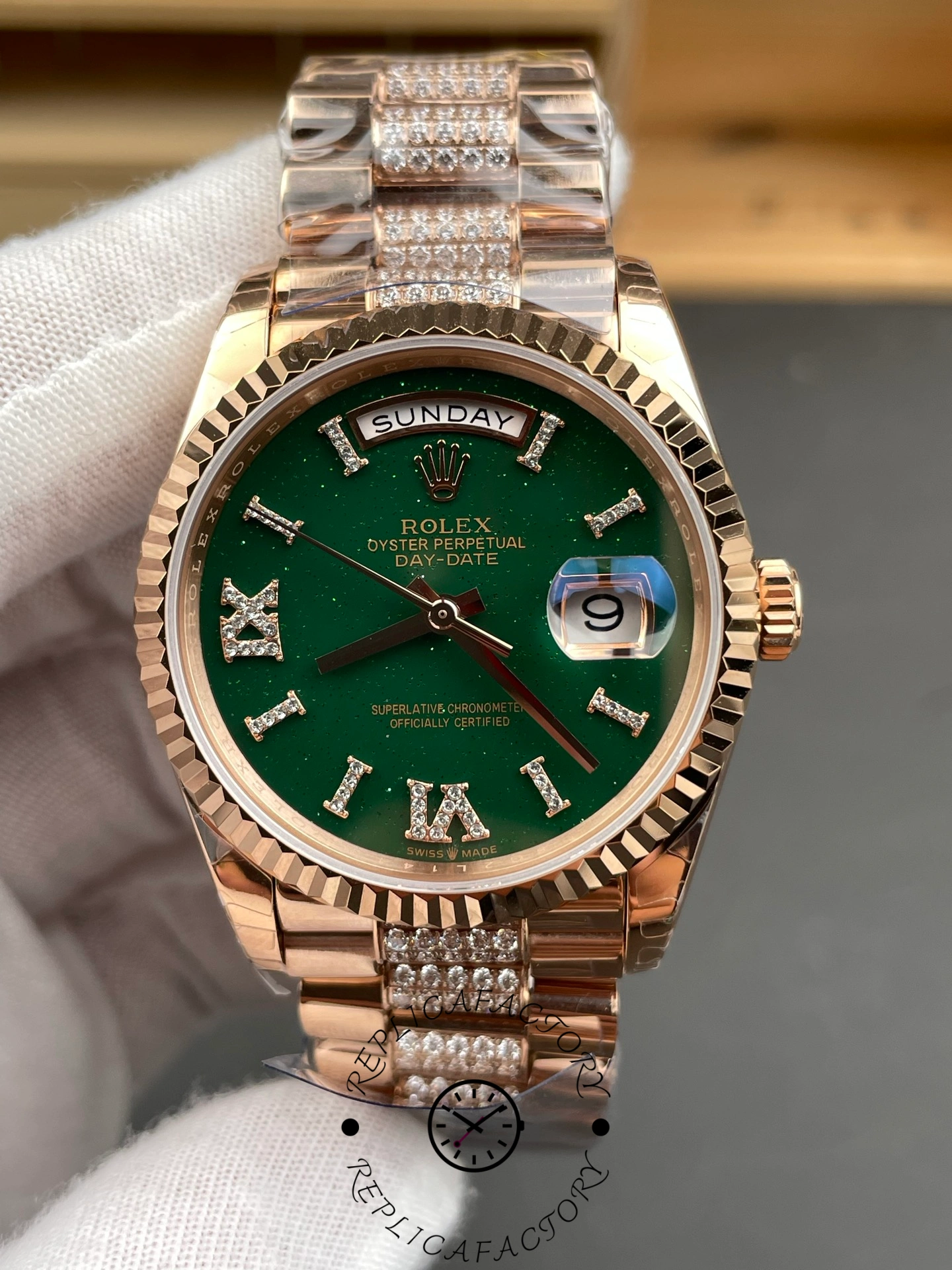 Rolex Day-Date 36 Green Aventurine Dial 128345RBR 0069