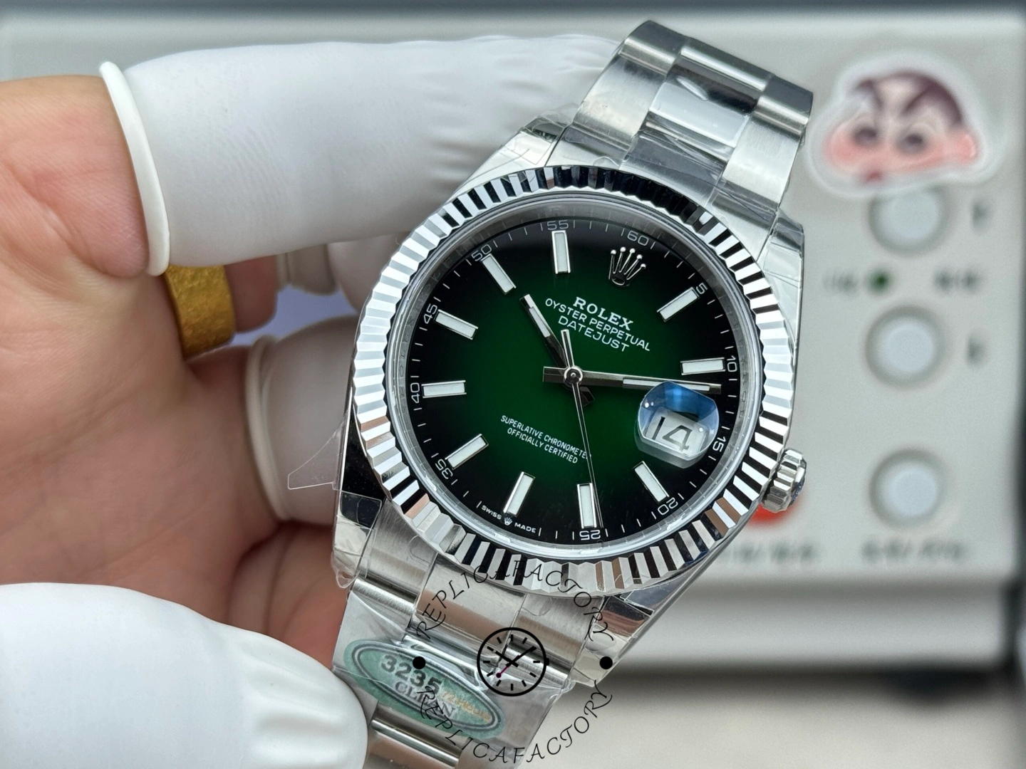 1:1 Rolex Datejust 126334-0033 Steel Green Ombré Dial 41mm