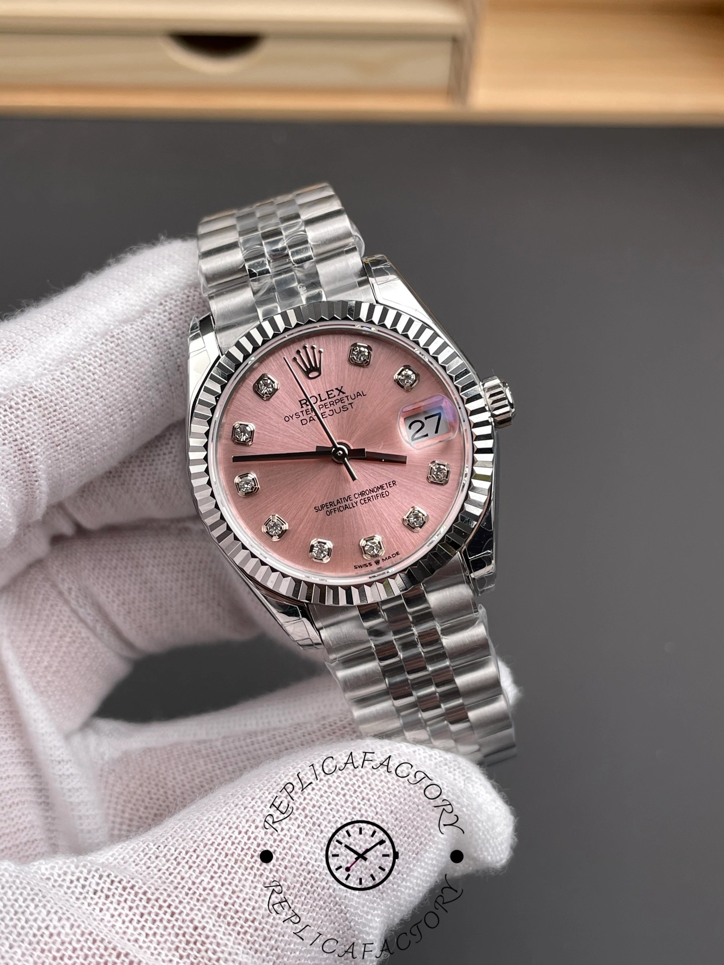 Rolex Datejust 31 Pink Dial Diamonds Jubilee 278274 0032 Women's Watch