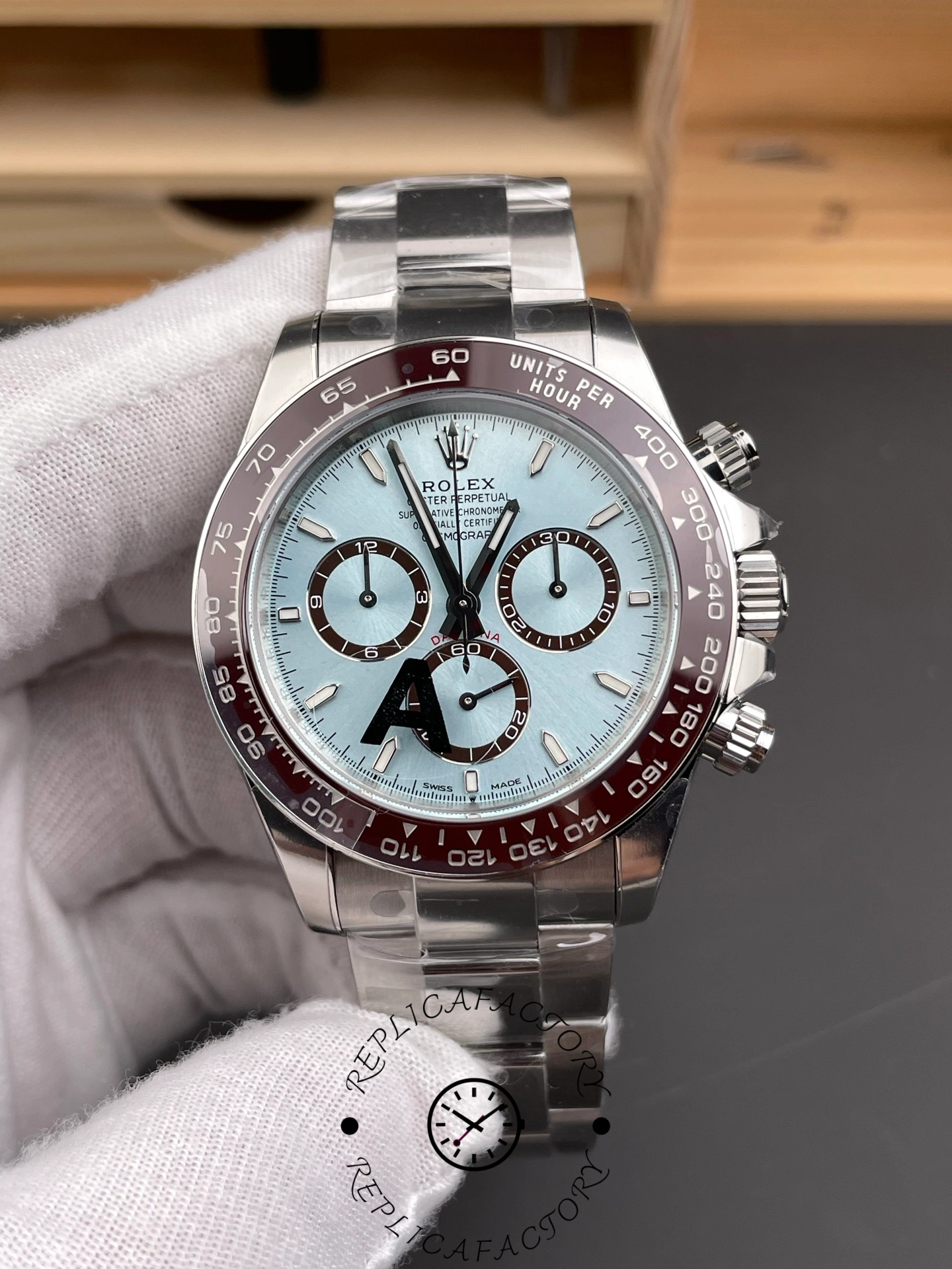 Rolex Platinum Cosmograph Daytona Ice Blue Index Dial Oyster Bracelet 126506 0001