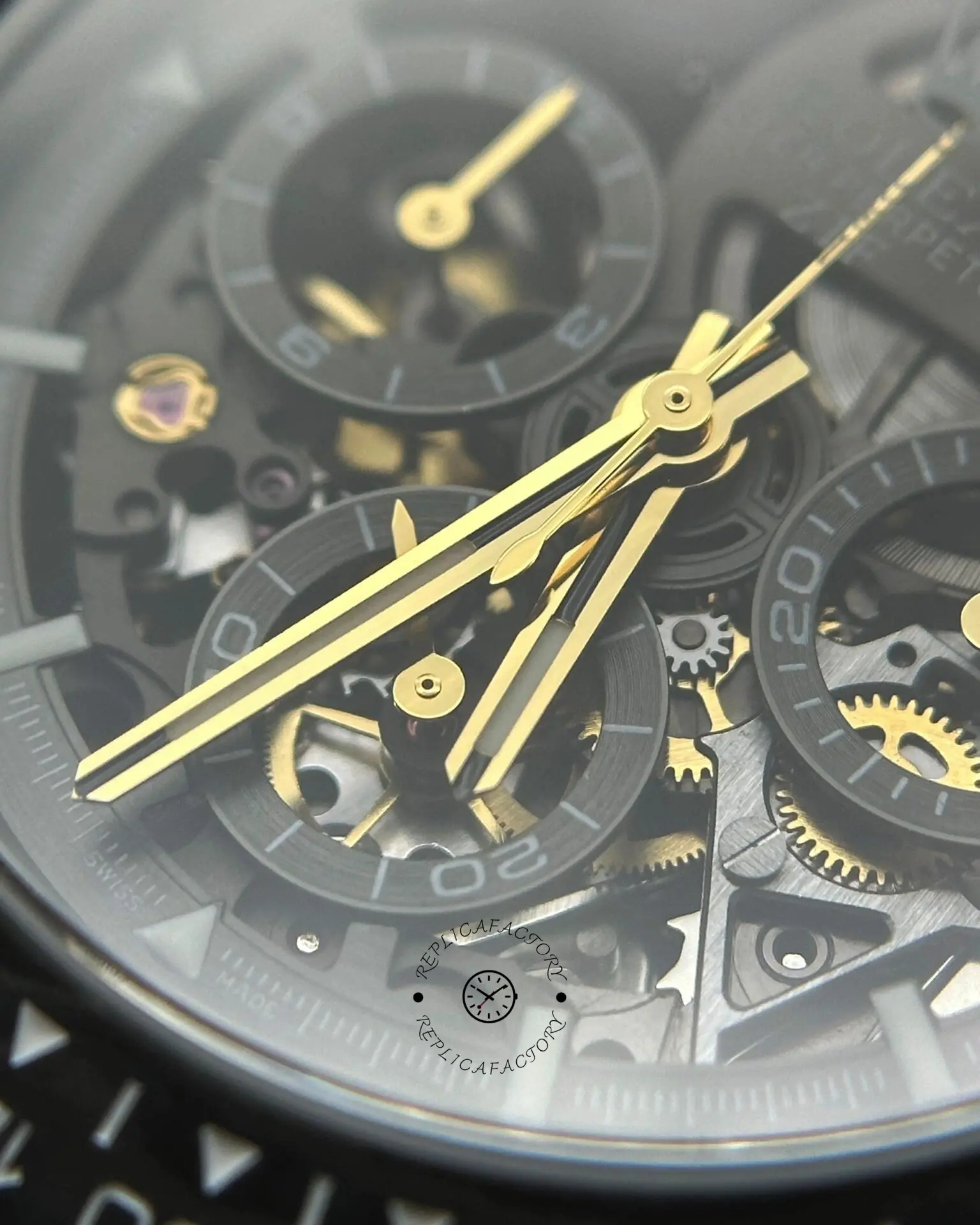 Rolex Daytona DIW Carbon Fiber Skeleton Black Replica Watch
