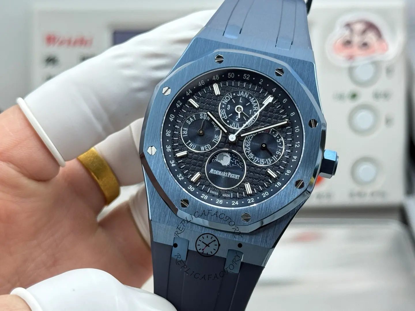 AP 26579CS.OO.1225CS.01 Royal Oak 41MM Blue Rubber Strap 1:1 Clone