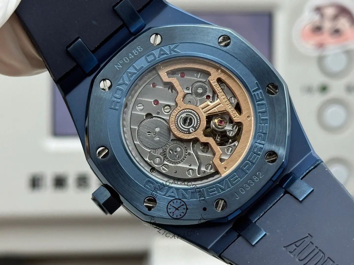 AP 26579CS.OO.1225CS.01 Royal Oak 41MM Blue Rubber Strap 1:1 Clone
