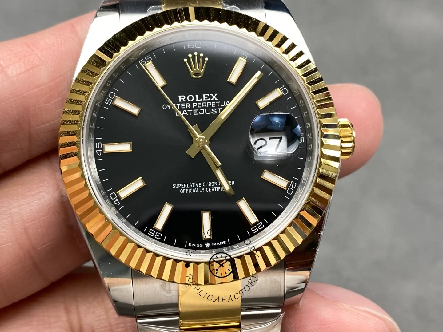 Rolex Datejust 41 Black Dial Fluted Bezel 126333 0013 Men's Watch
