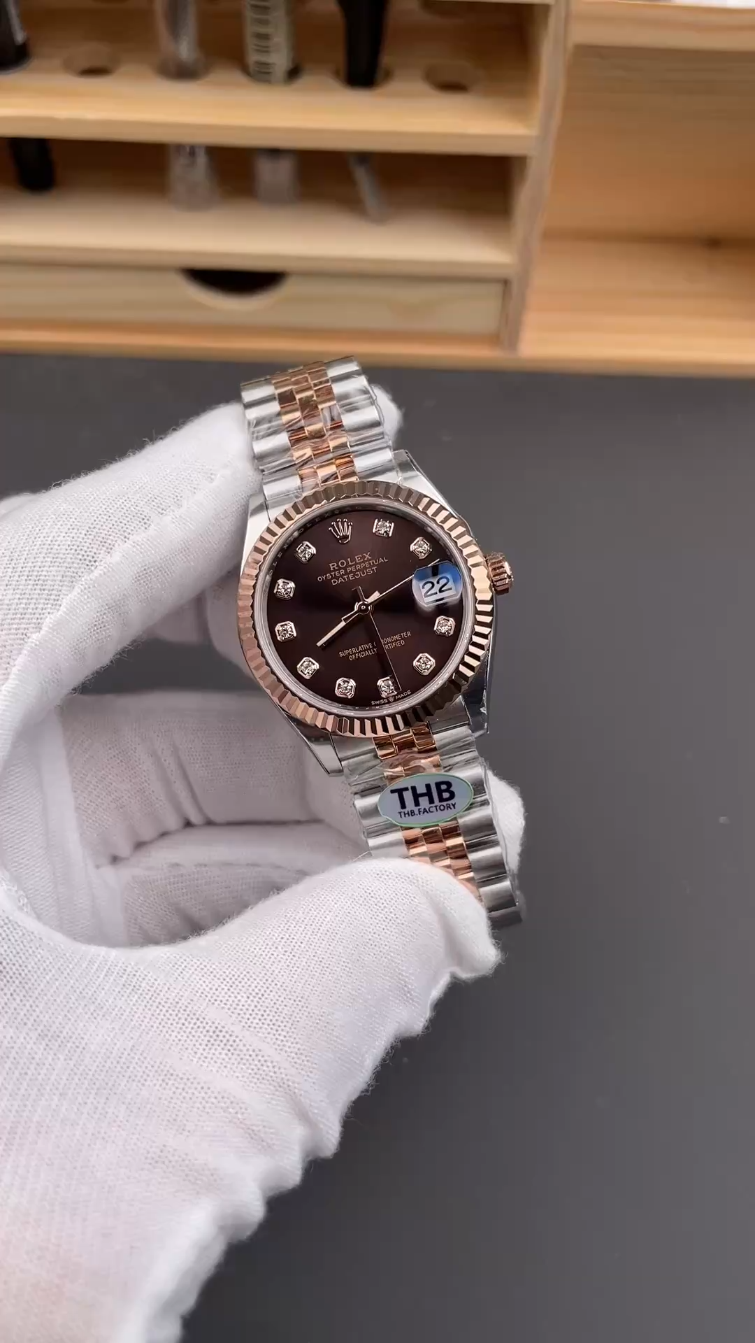 Rolex Datejust 28 Brown Dial Two Tone Strap 279171-0011 Replica