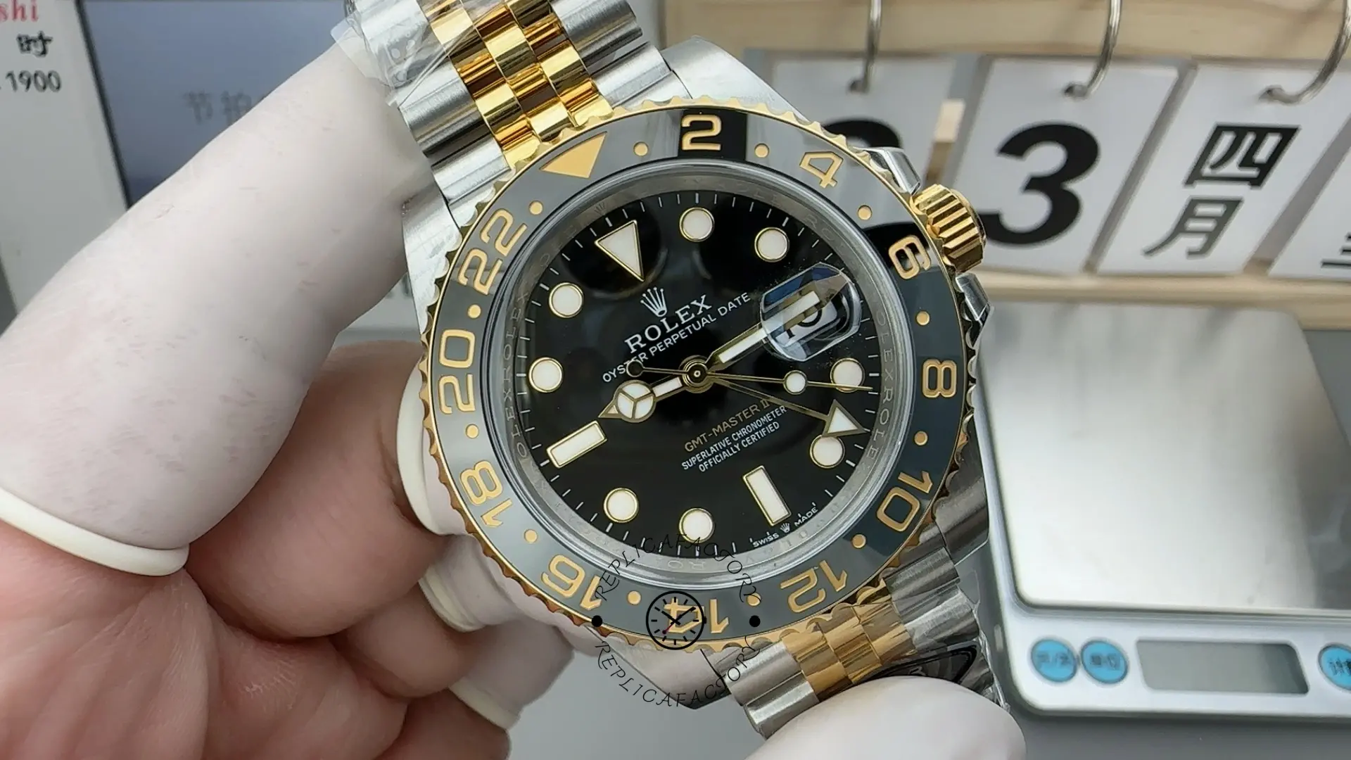 Rolex GMT Master II Black Dial Steel 18kt Yellow Gold 126713GRNR 0001 Men's Watch