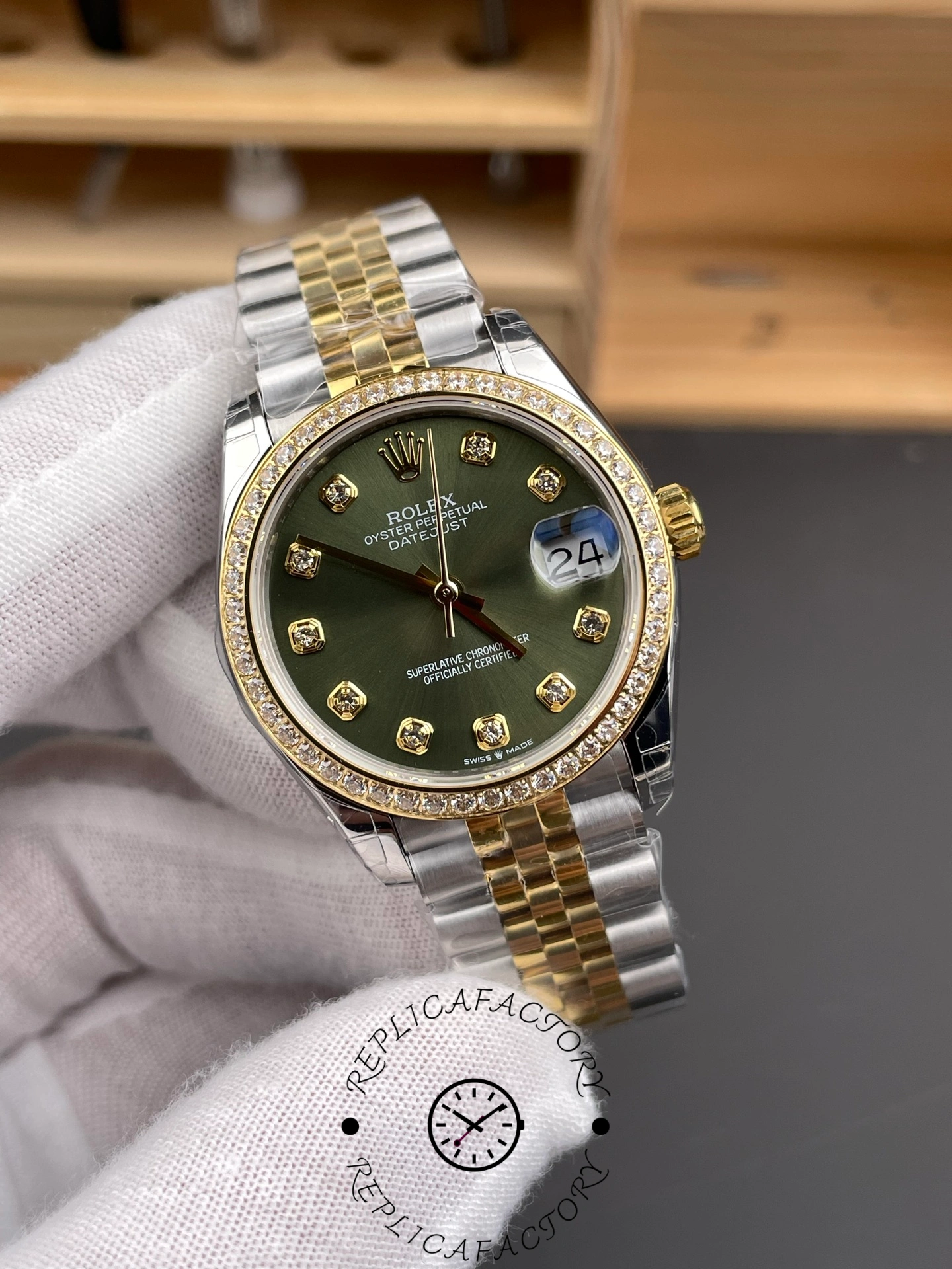 Rolex Datejust 31 Green Dial Jubilee 278383rbr 0030