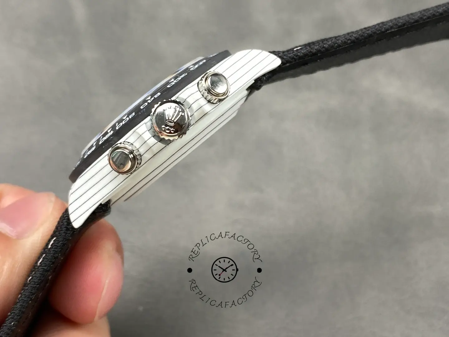 Replica Rolex Daytona IRBIS DiW White & Black Dial Black Nylon Strap 41mm