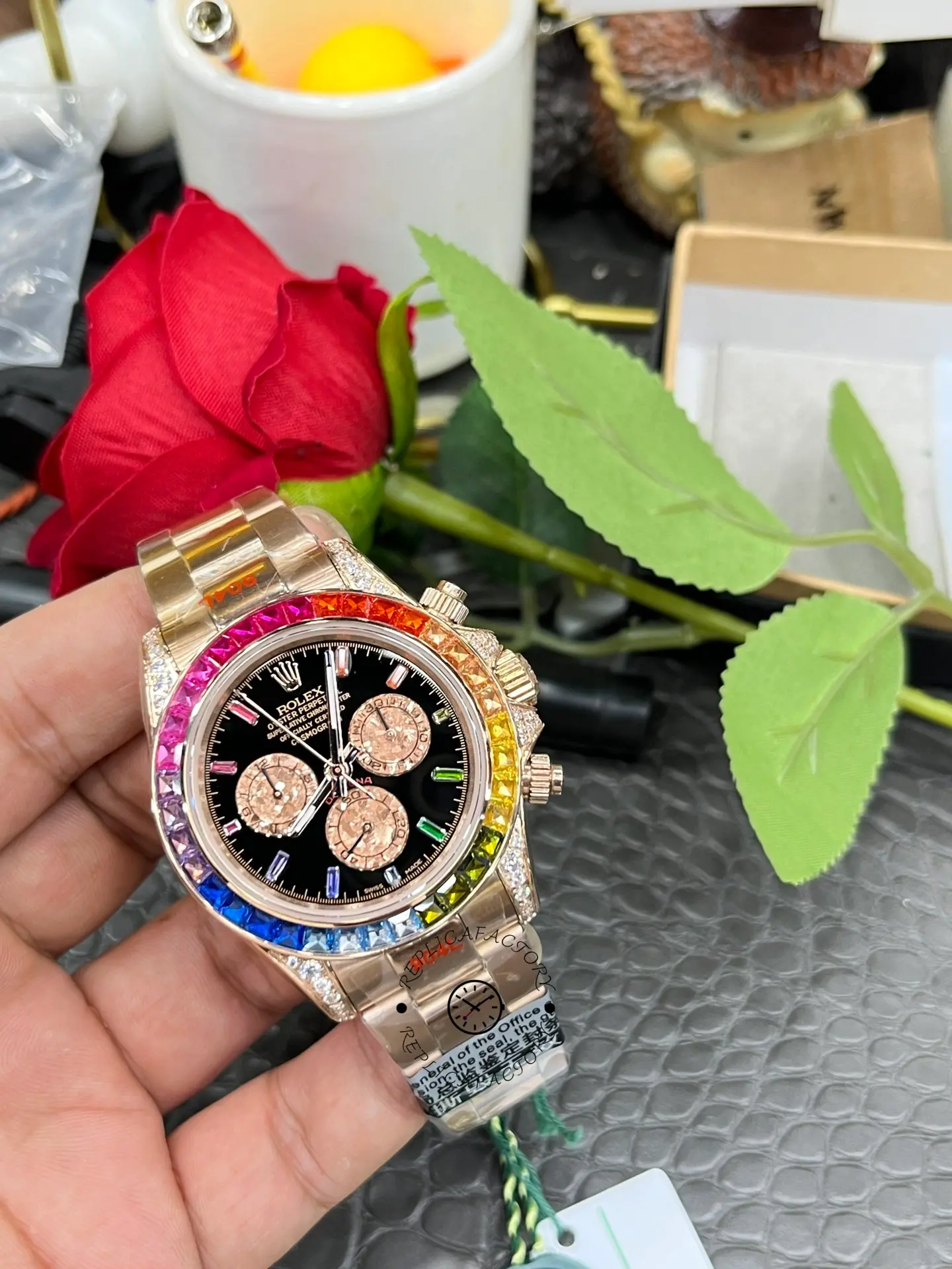Rolex Cosmograph Daytona 40mm Black Sapphire Rainbow Dial 116595RBOW