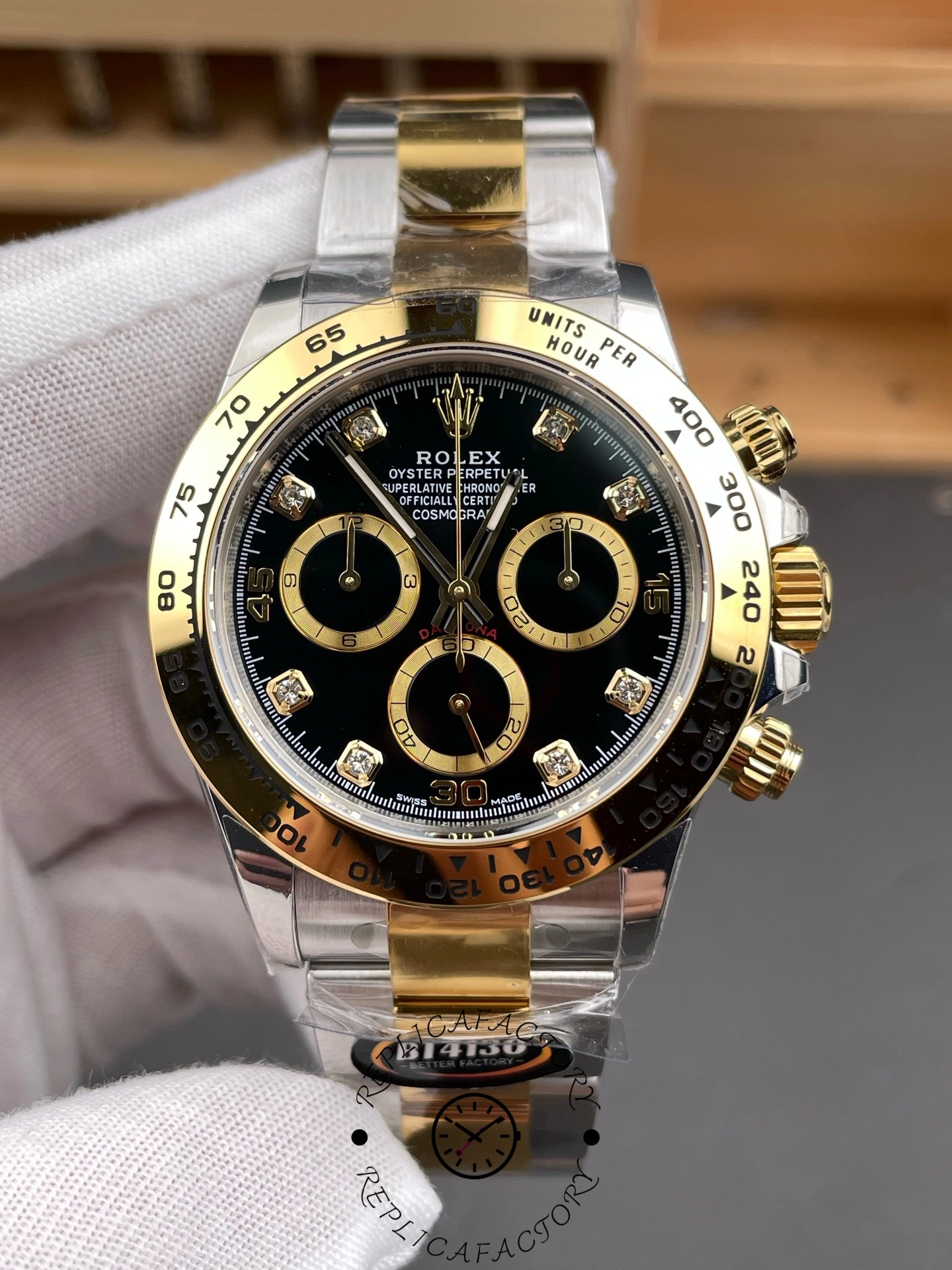 Rolex Daytona Black Dial Two Tone Oyster 116503 40mm Men's Watch