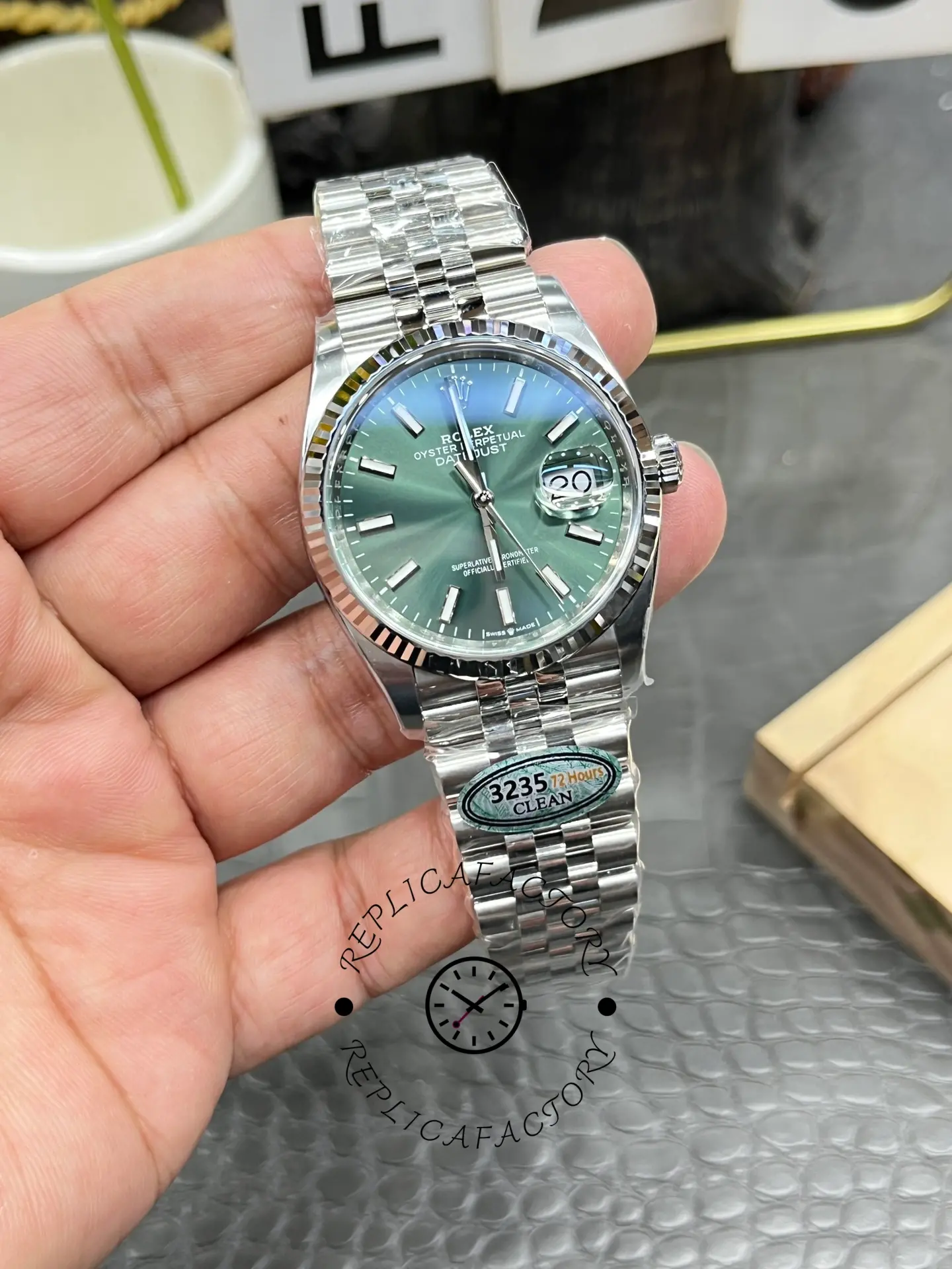Rolex Datejust 126234 Stainless Steel Mint Green Dial 36MM Unisex Replica Watch