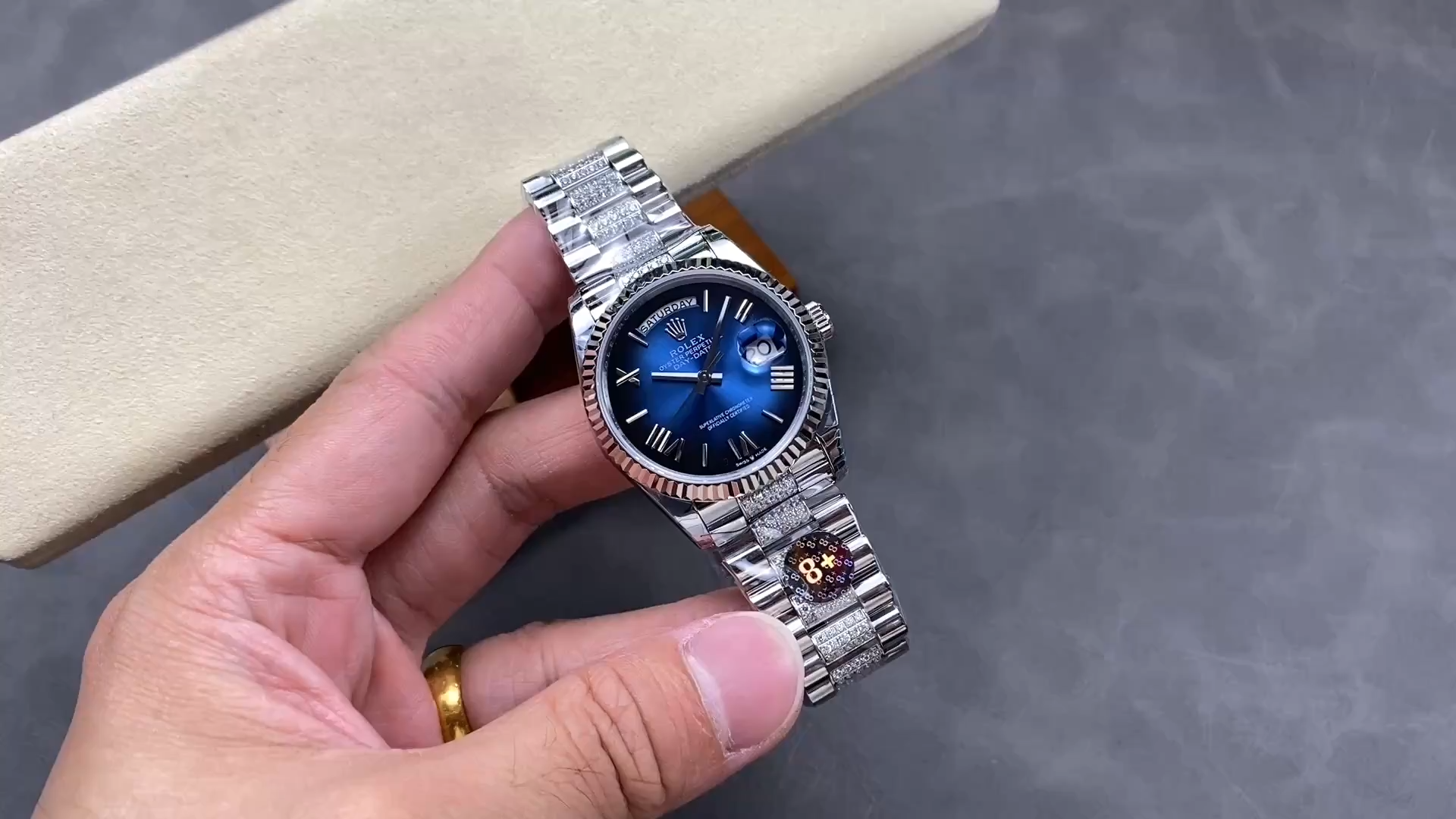Rolex Day-Date 128239-0064 1:1 Clone Blue Ombré Dial President Bracelet