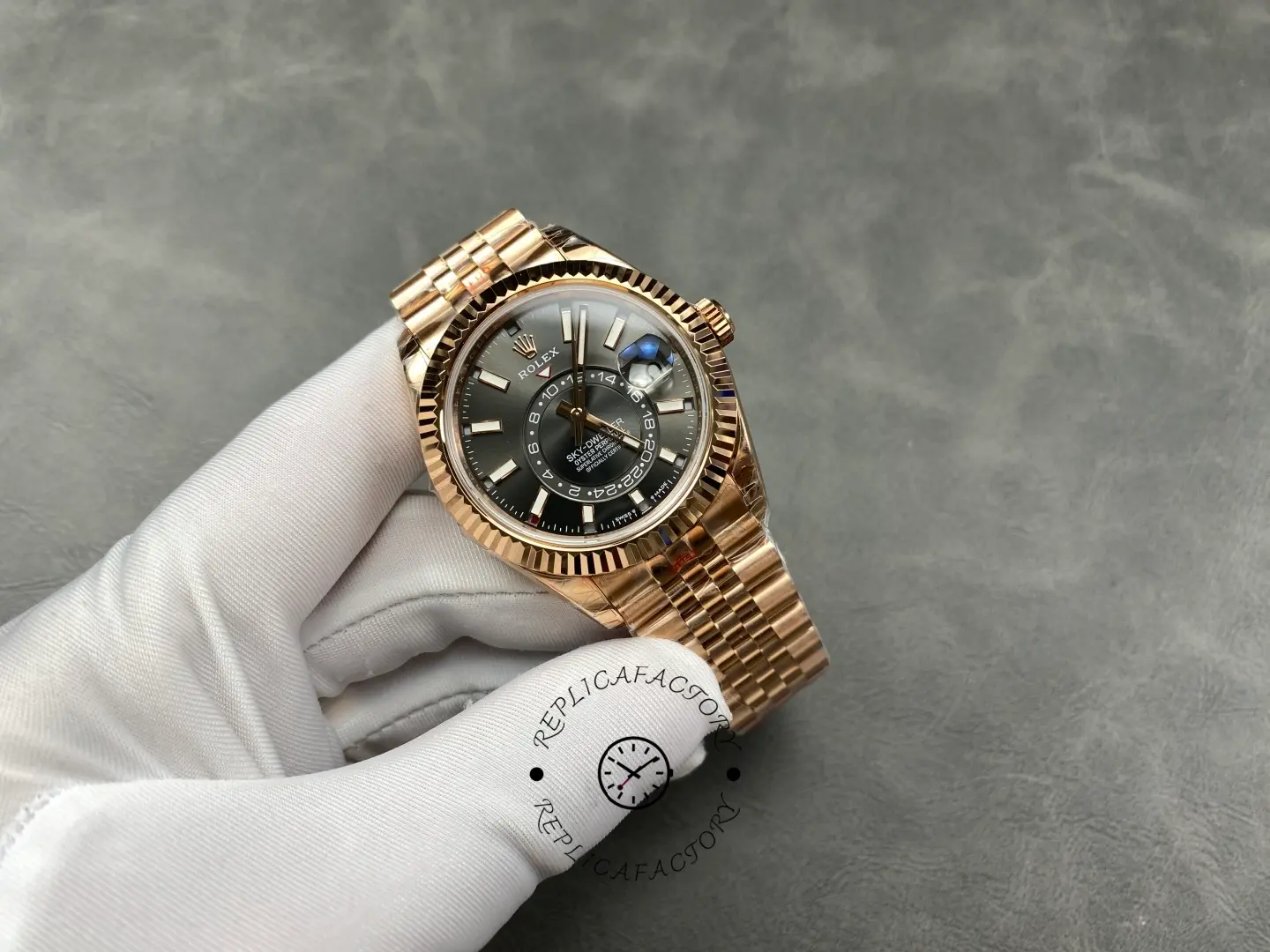 Rolex Sky Dweller 42mm Everose Gold and Slate Grey Dial M336935-0008