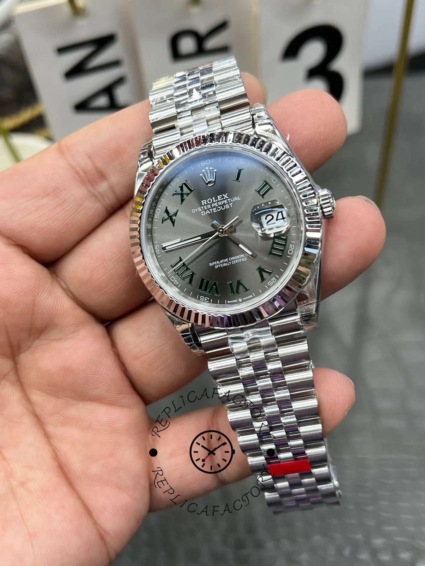 Rolex Datejust 126234 Slate Grey Wimbledon Dial 36MM Unisex Replica Watch