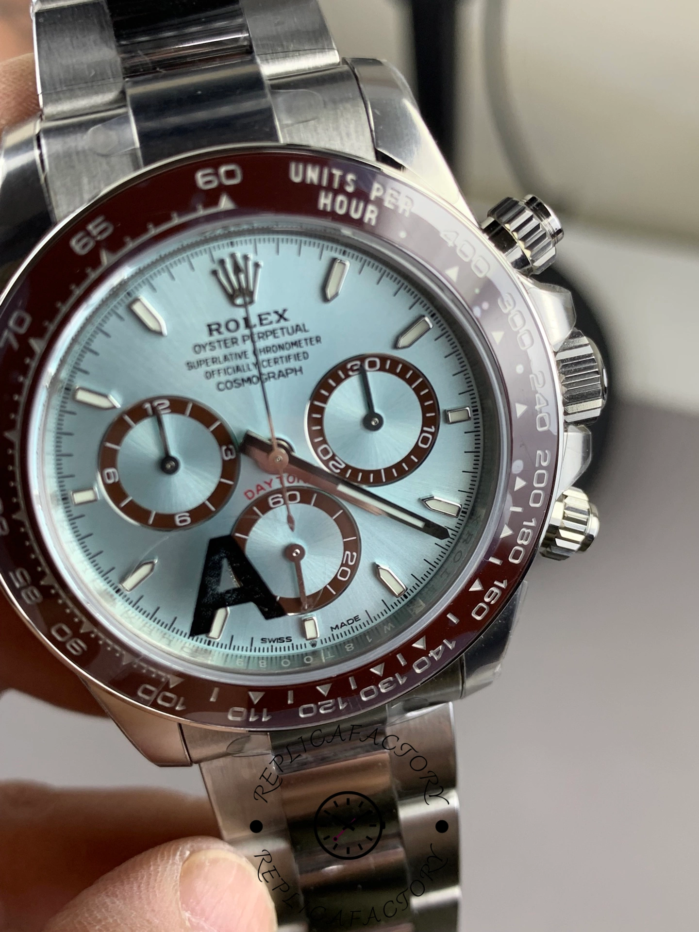 Rolex Platinum Cosmograph Daytona Ice Blue Index Dial Oyster Bracelet 126506 0001