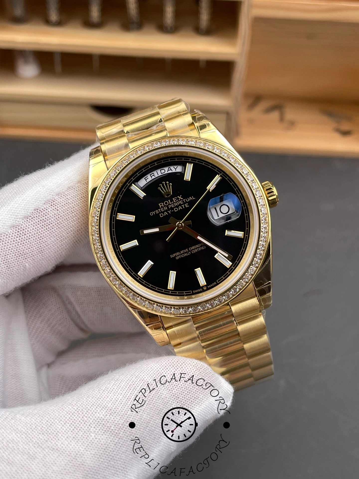 Rolex Day-Date 228398TBR 0041 Diamond Bezel 40mm