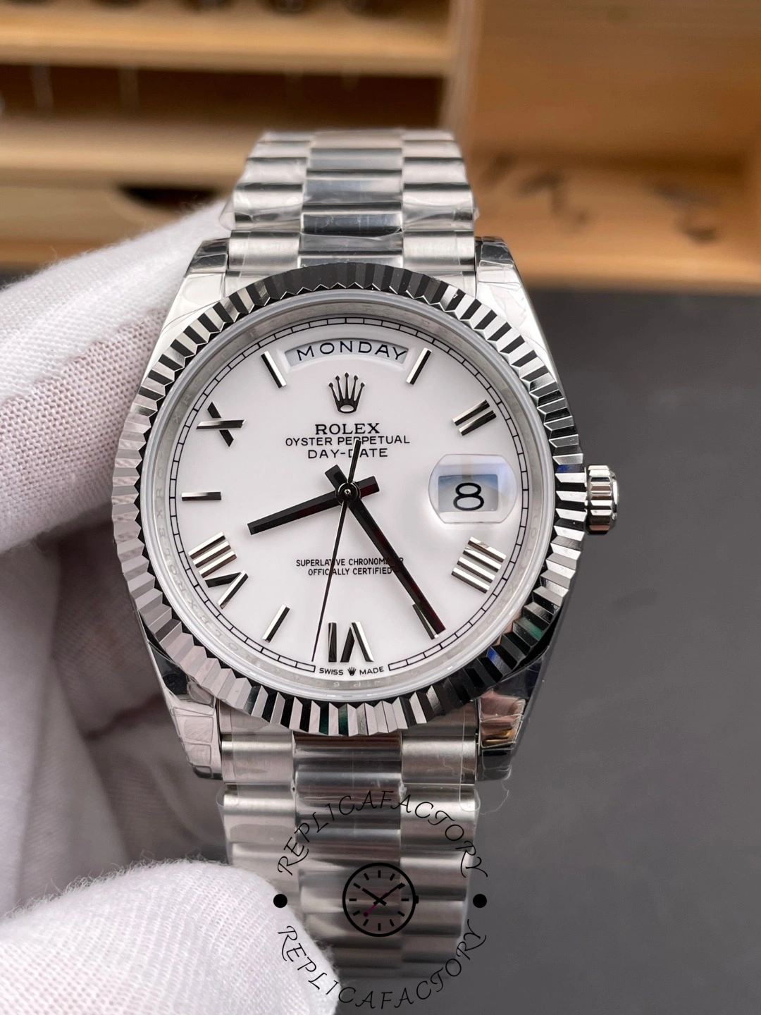 Rolex Day Date 36 White Dial Platinum President Bracelet m128236 0017