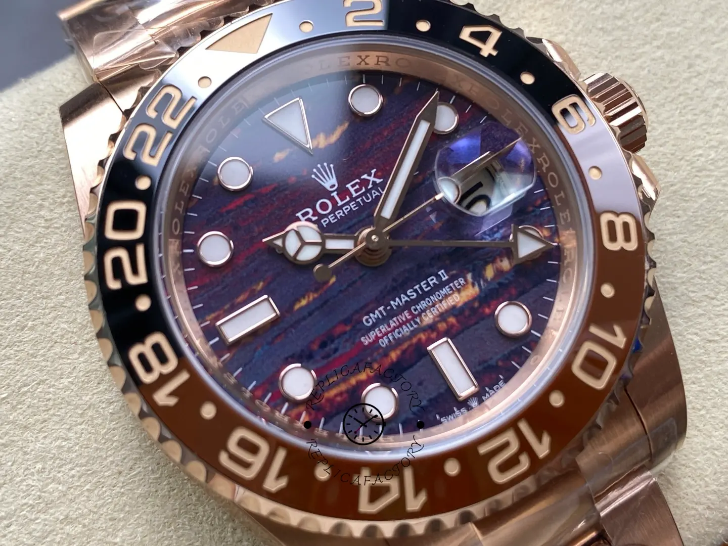 2025 Rolex GMT Master II 18k Everose Gold M126715CHNR 0002 Replica