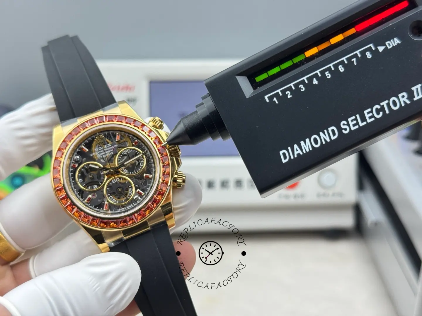 1:1 Clone Rolex Daytona Cosmograph Sapphire Bezel 116588SACO Skeleton Dial