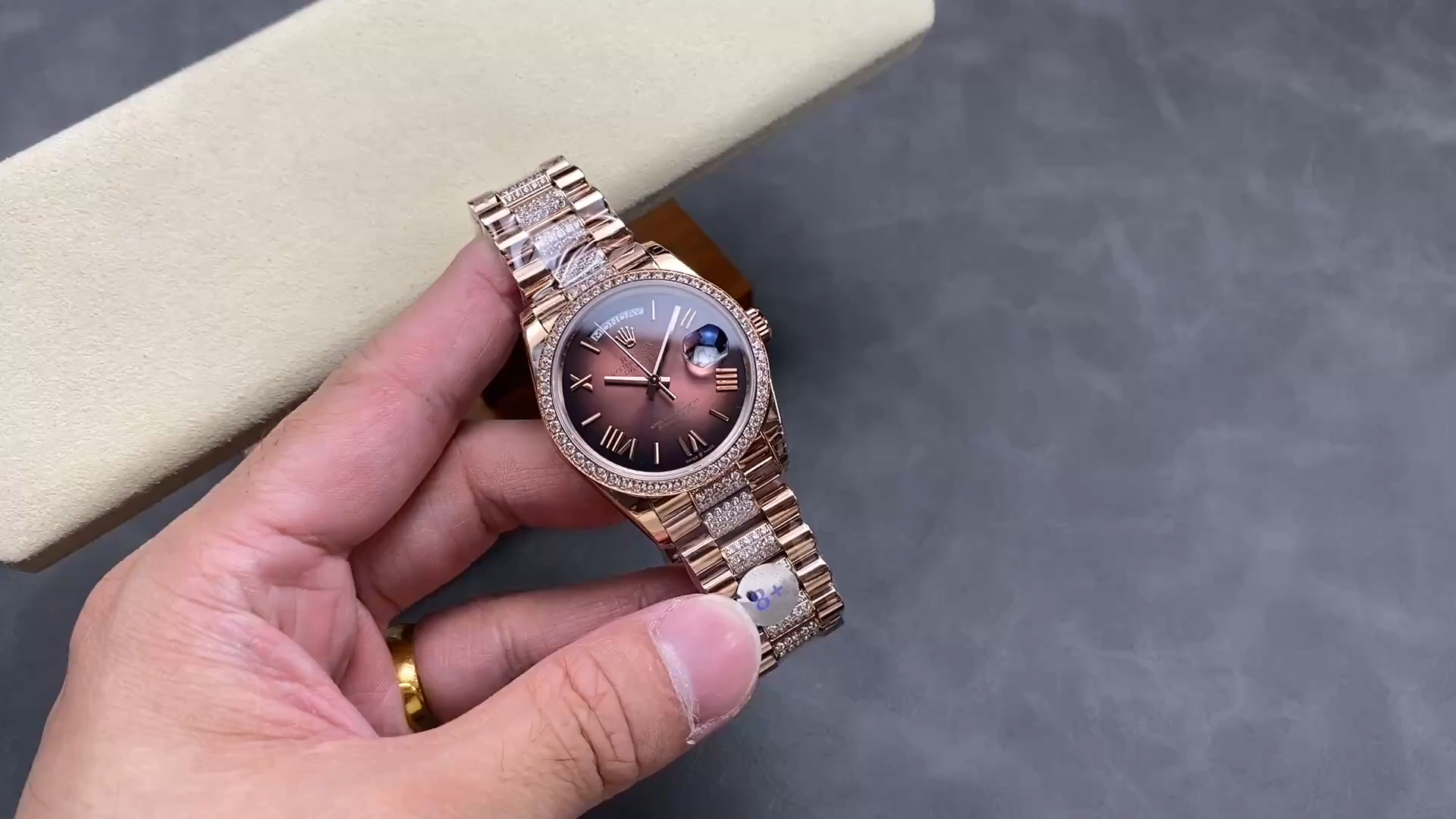 Rolex Day-Date Brown Ombré 128345RBR 0076 Everose Gold President 1:1 Clone