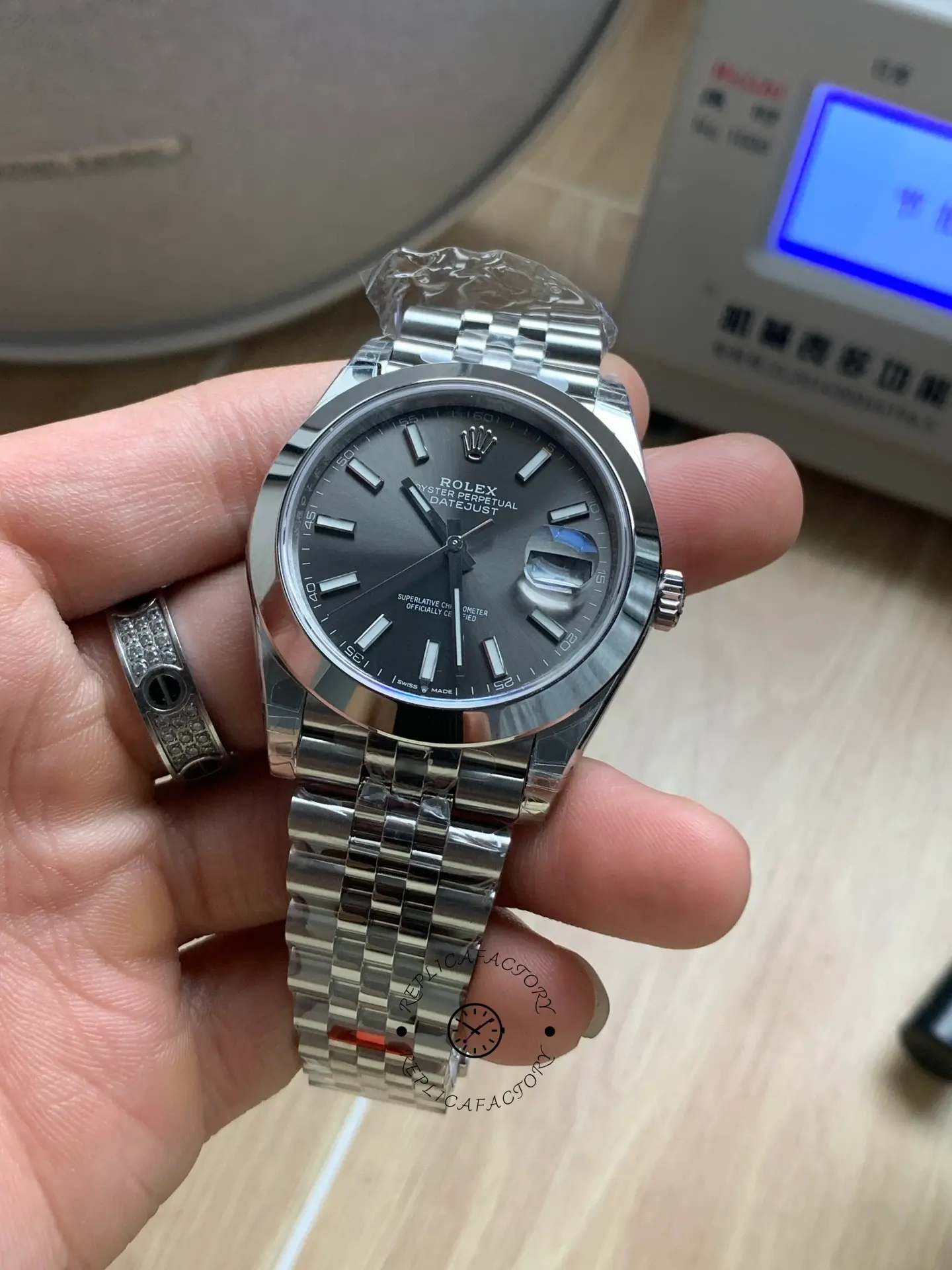 Rolex Datejust 41 Stainless Steel Grey Dial Jubilee Band M126300 0008 Men's Watch