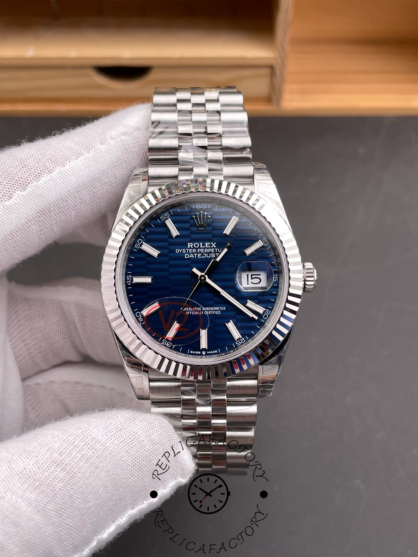 Rolex Datejust 41mm Stainless Steel 126334 Blue Index Jubilee Men's Watch