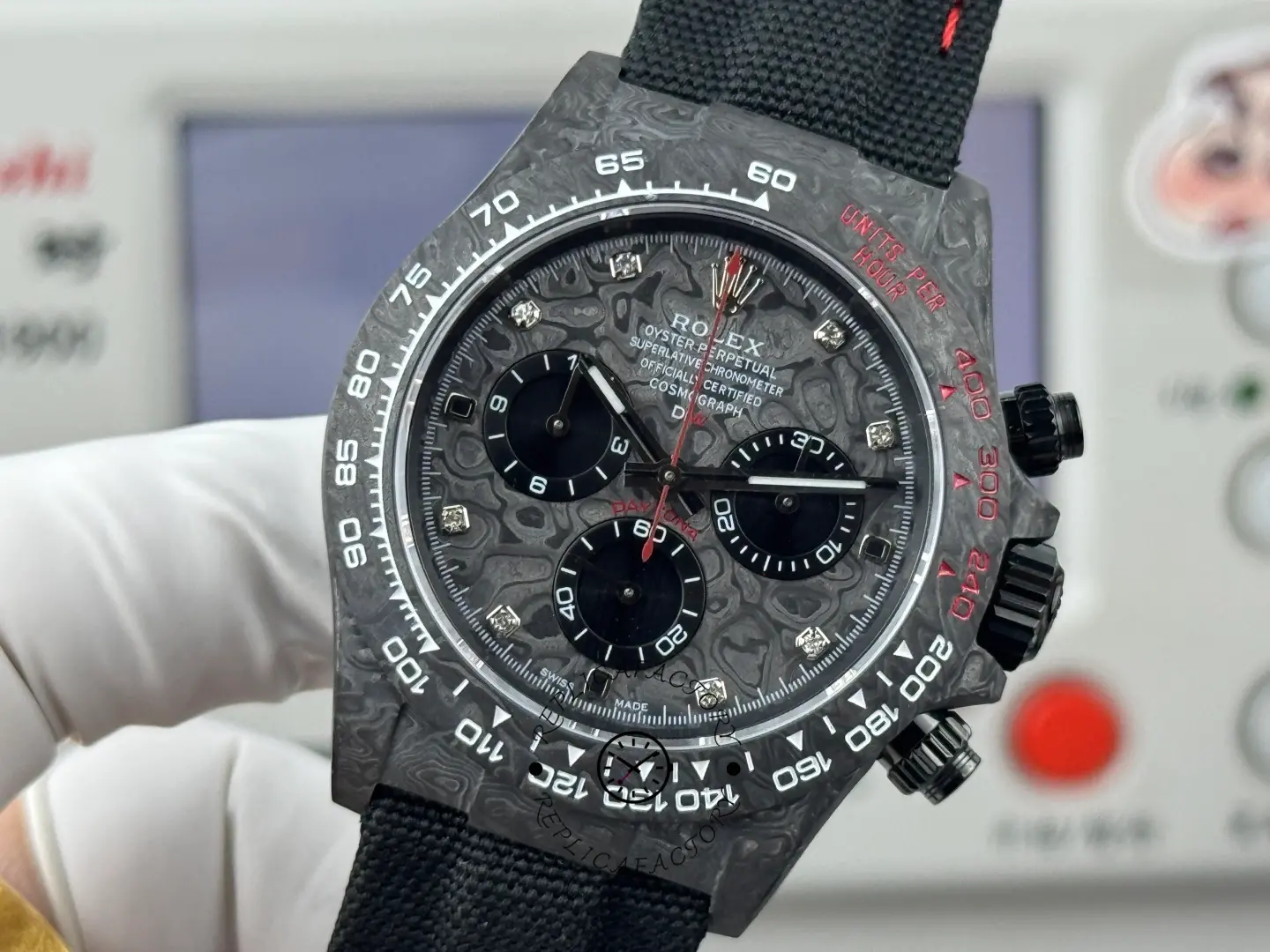 Rolex Daytona Cosmograph DIW Diamond Index Carbon Fiber 40mm Replica