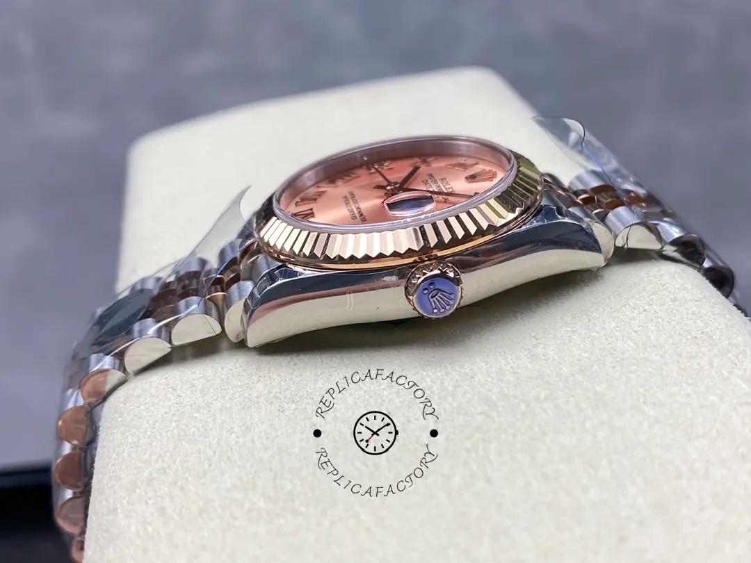 Rolex Datejust 278271 Sun Dust Roman Dial Two Tone Rose Gold Fluted Bezel Jubilee