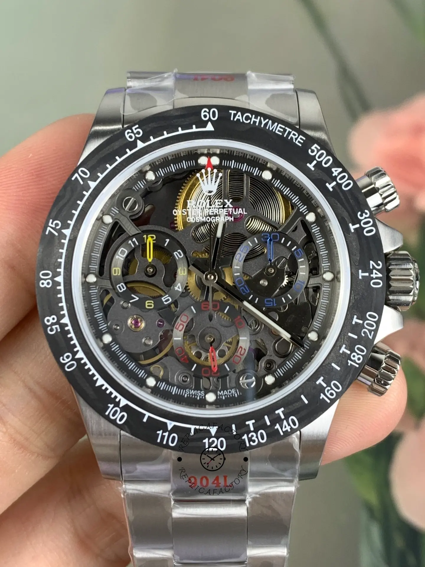 Rolex Daytona 116520 ADG Skeleton Dial Steel Bracelet Steel Case Replica Watch