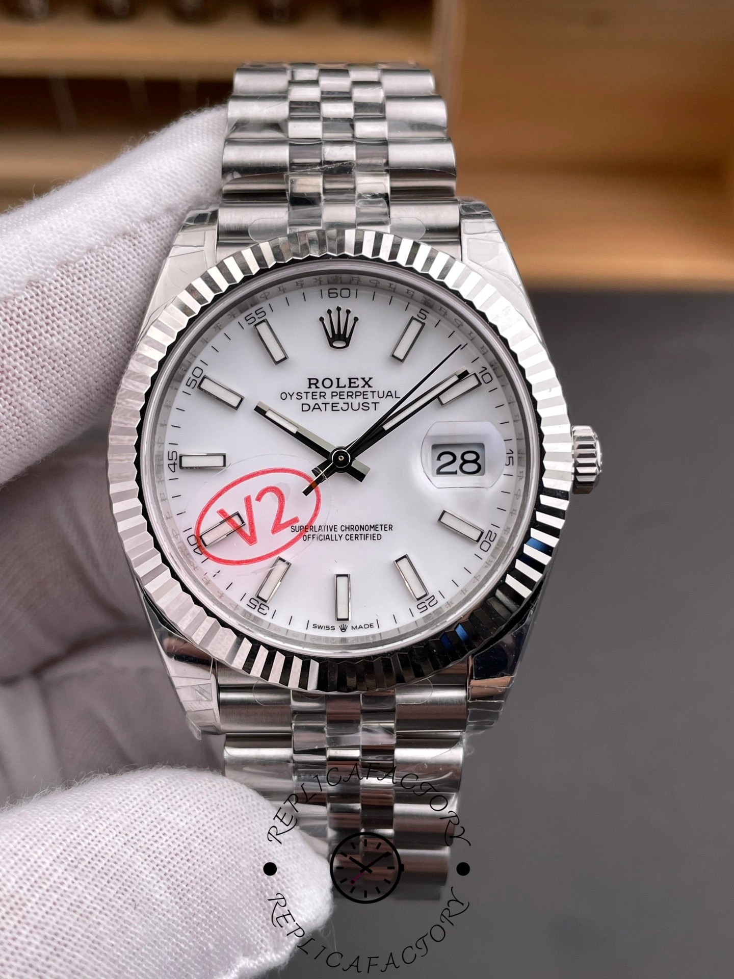 Rolex Datejust 41 Steel & White Gold White Dial Jubilee Bracelet M126334 0010 Men's Watch