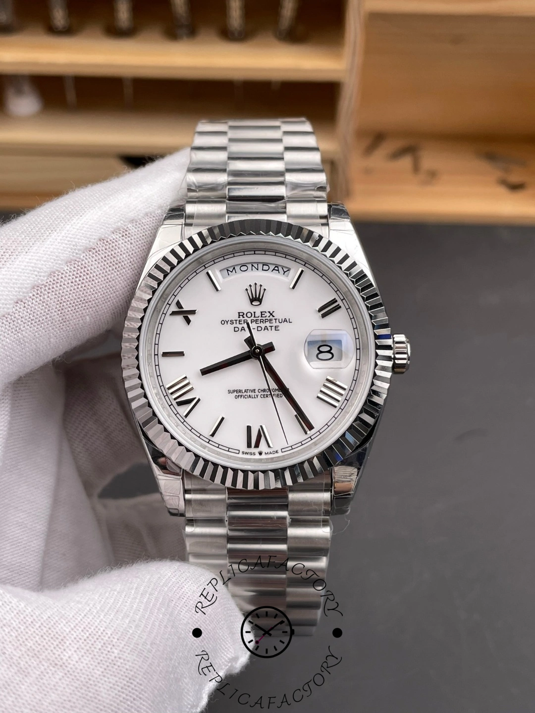 Rolex Day Date 36 White Dial Platinum President Bracelet m128236 0017
