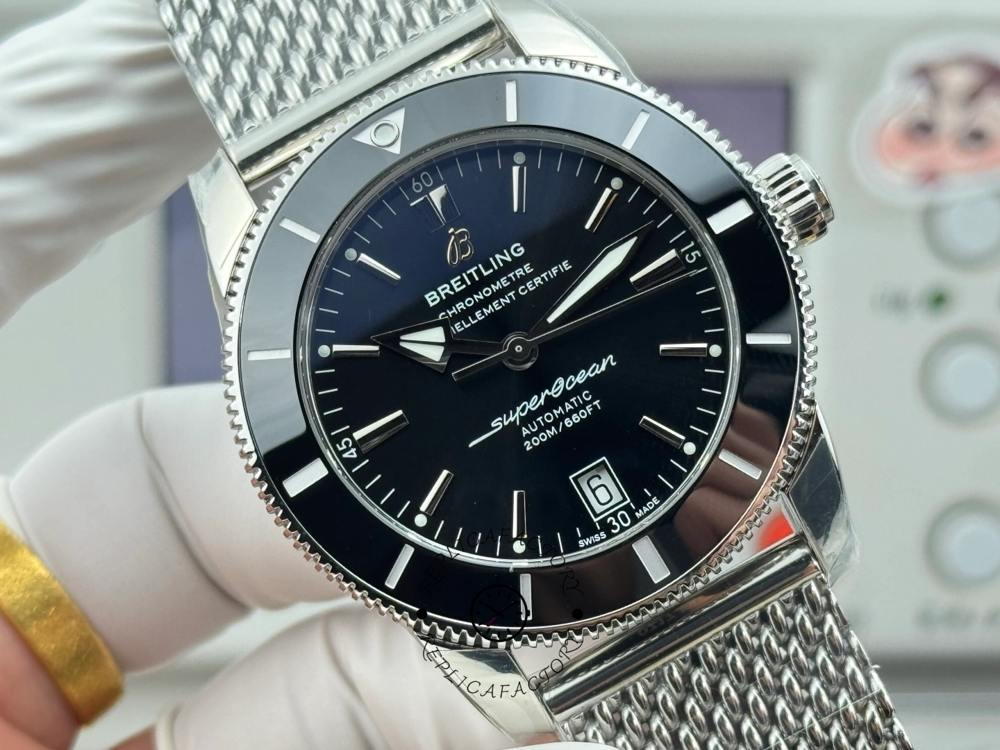 Breitling Superocean Heritage AB2010121B1A1 Replica Stainless Steel Black Dial