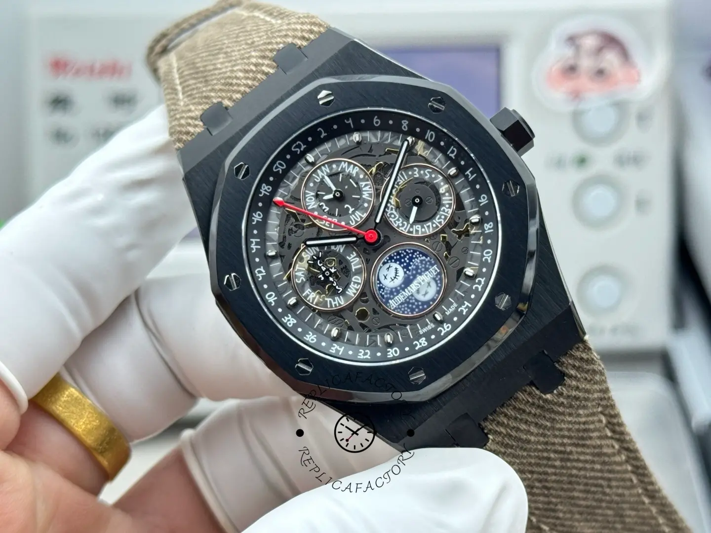 AP Royal Oak Perpetual Calendar Replica 26585CM.OO.D301VE.01 Black Bezel