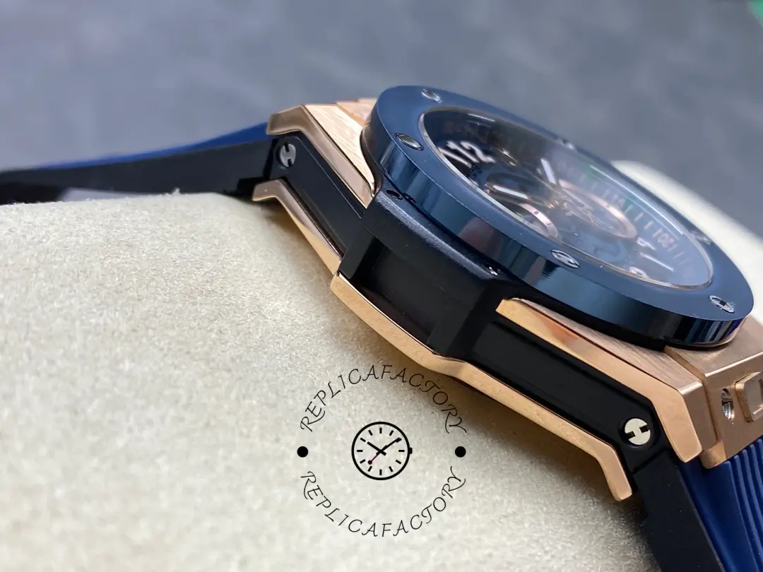 Replica Hublot Big Bang Unico King Gold Blue Ceramic 421.OL.5180.RX