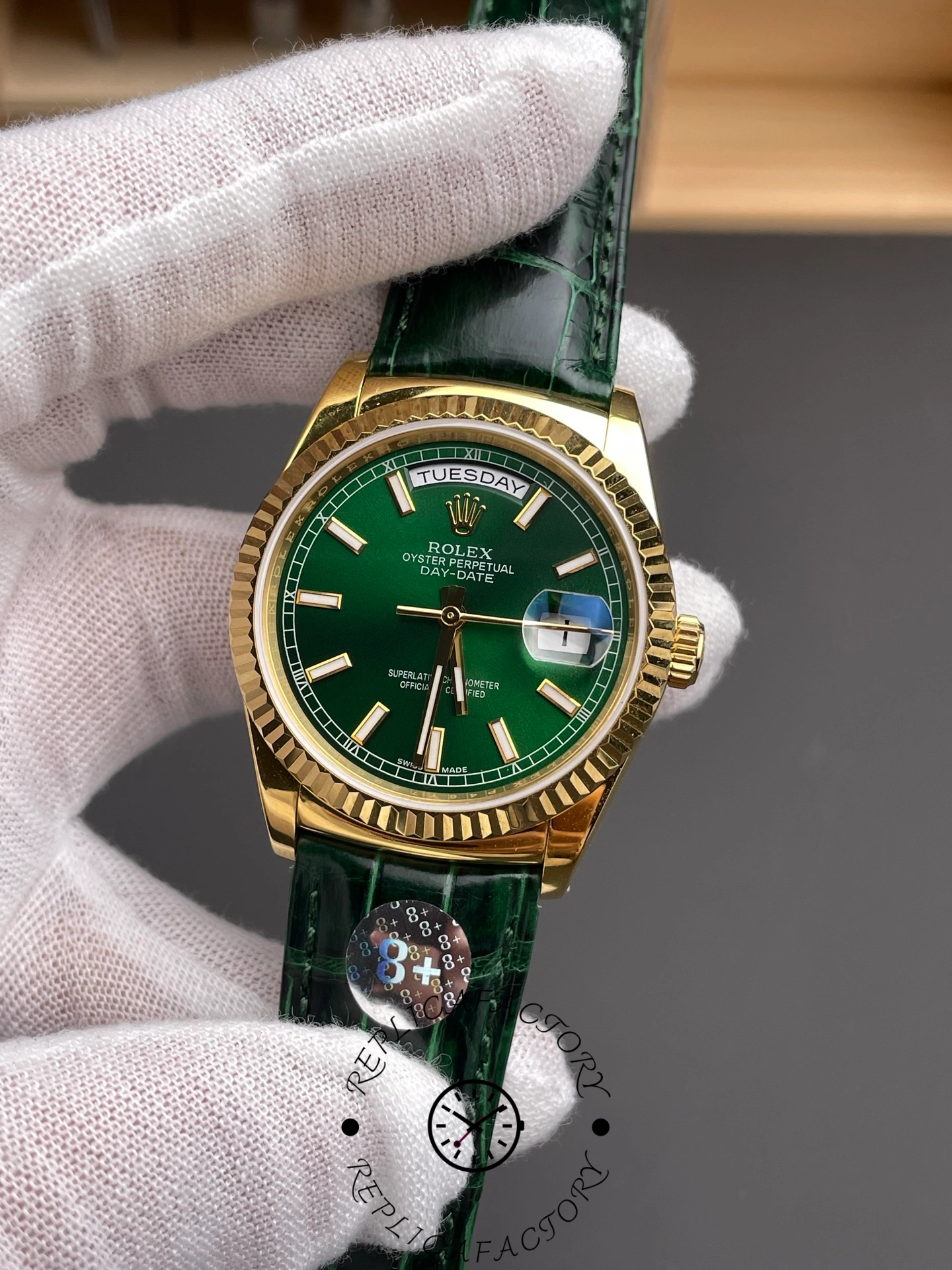 Rolex Day Date 36 Green Dial Solid 18k Yellow Gold 118138 0003