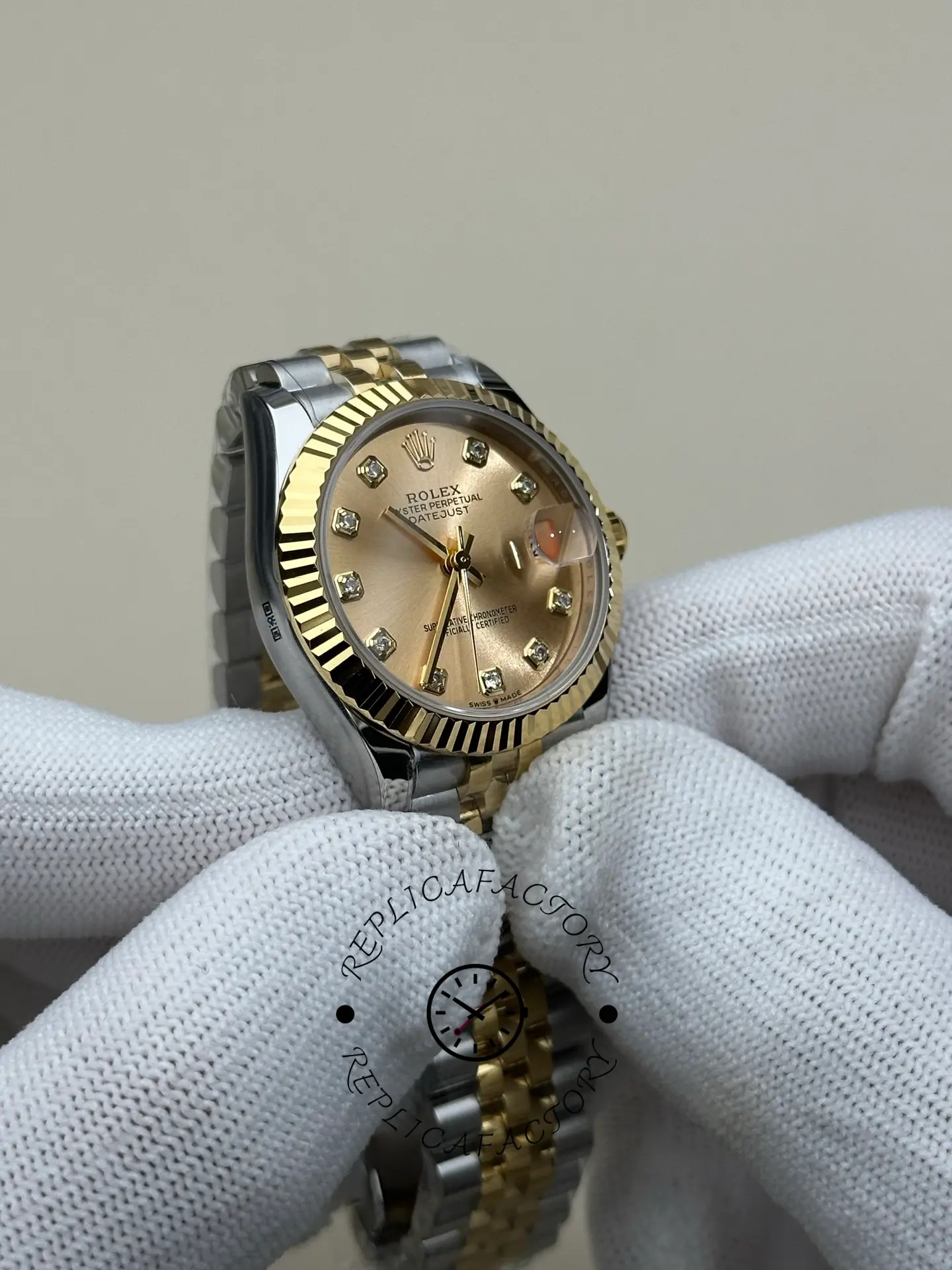 Rolex Datejust 31mm Stainless Steel and Yellow Gold 278273 0026 Champagne Diamond Jubilee